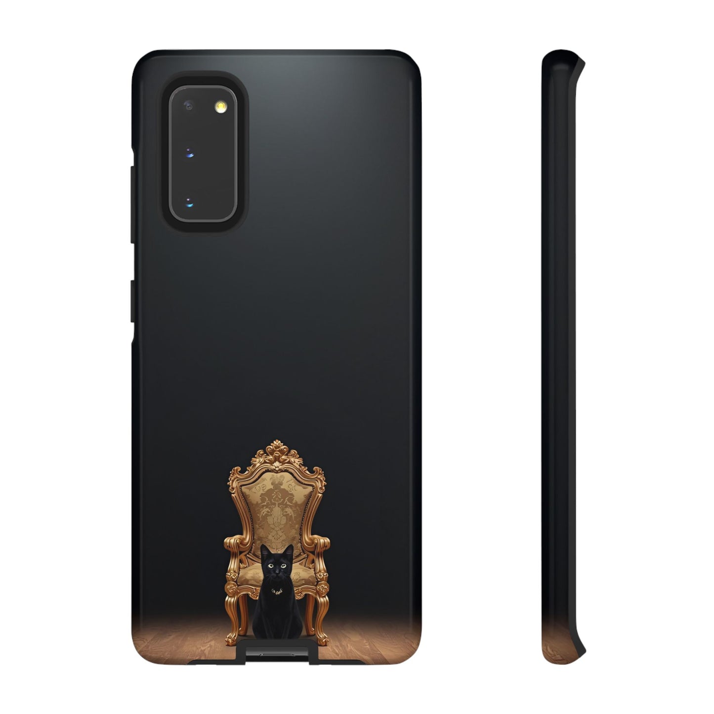 Black Cat on Golden Throne – Premium Phone Case Protective Slim