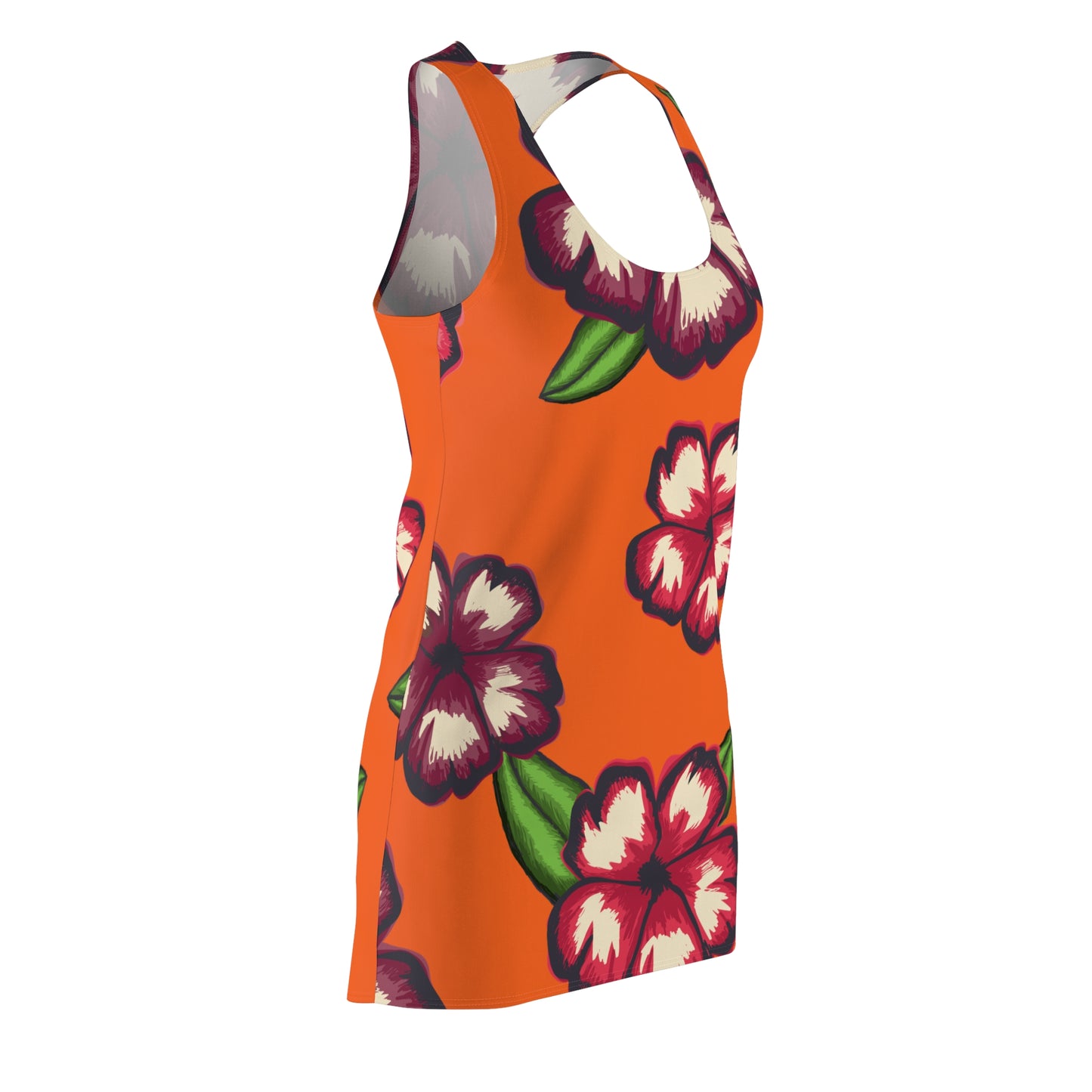 Oranges Hibiskus Racerback Kleid – Stylishes Sommerkleid