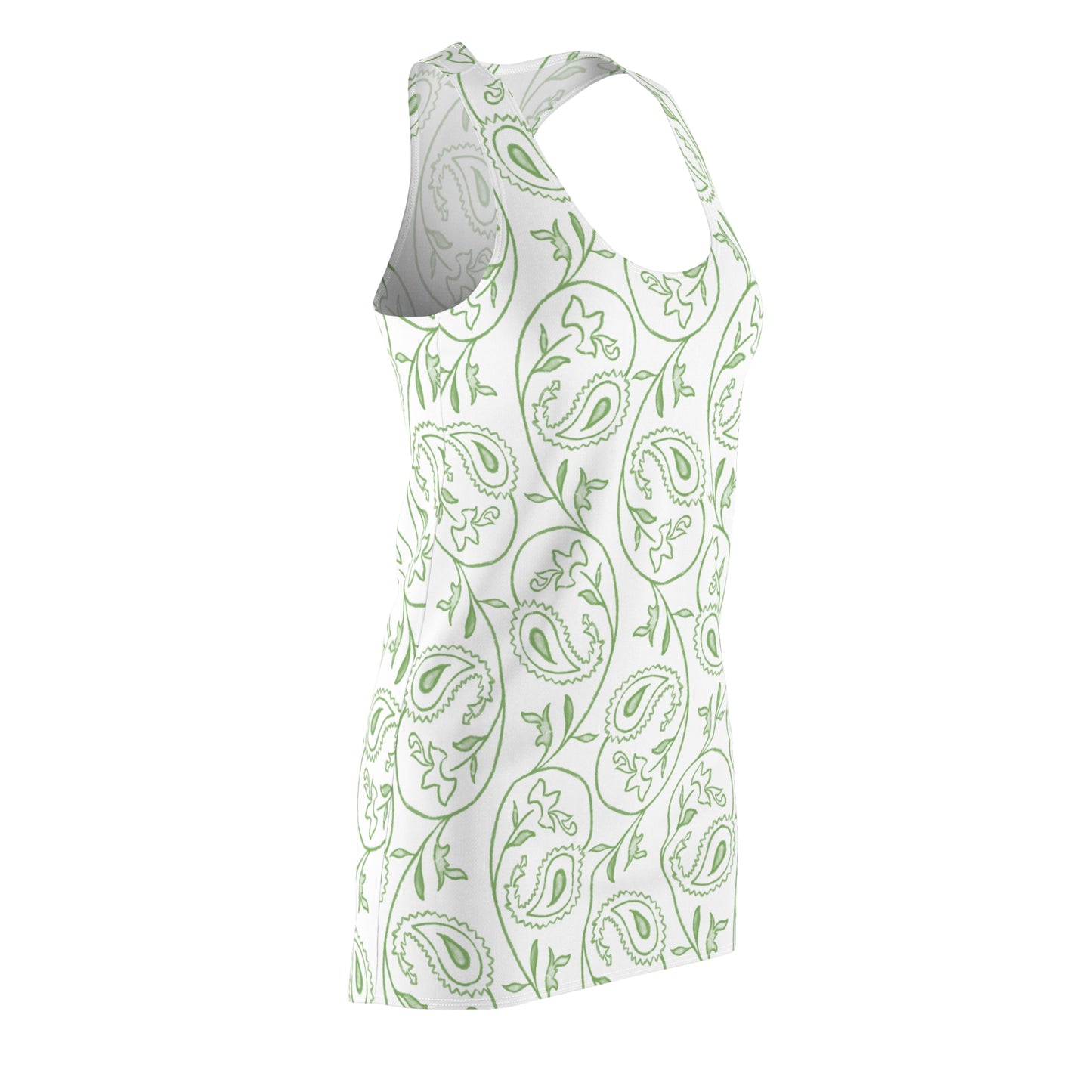 Damen Sommerkleid Weiss mit Paisley Muster