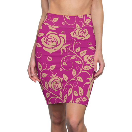 Damen Rock Floral Bleistift Elegant Business Event