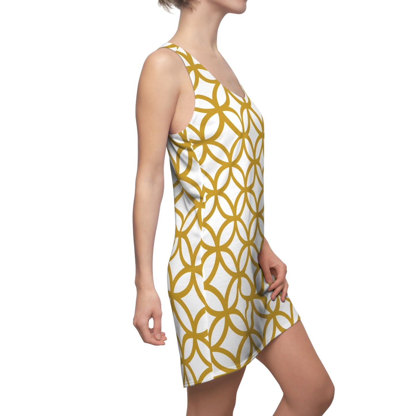 Luxury Racerback Dress mit Modern Circle Pattern Design