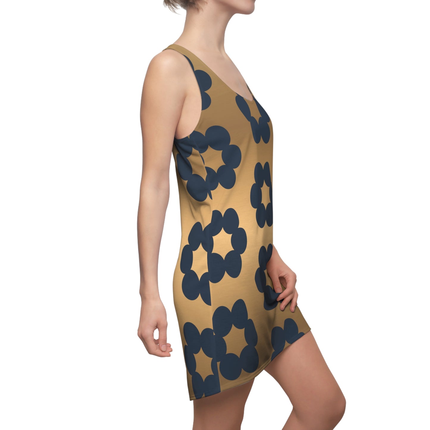 Floral Racerback Dress mit Modernem Retro Muster für Damen