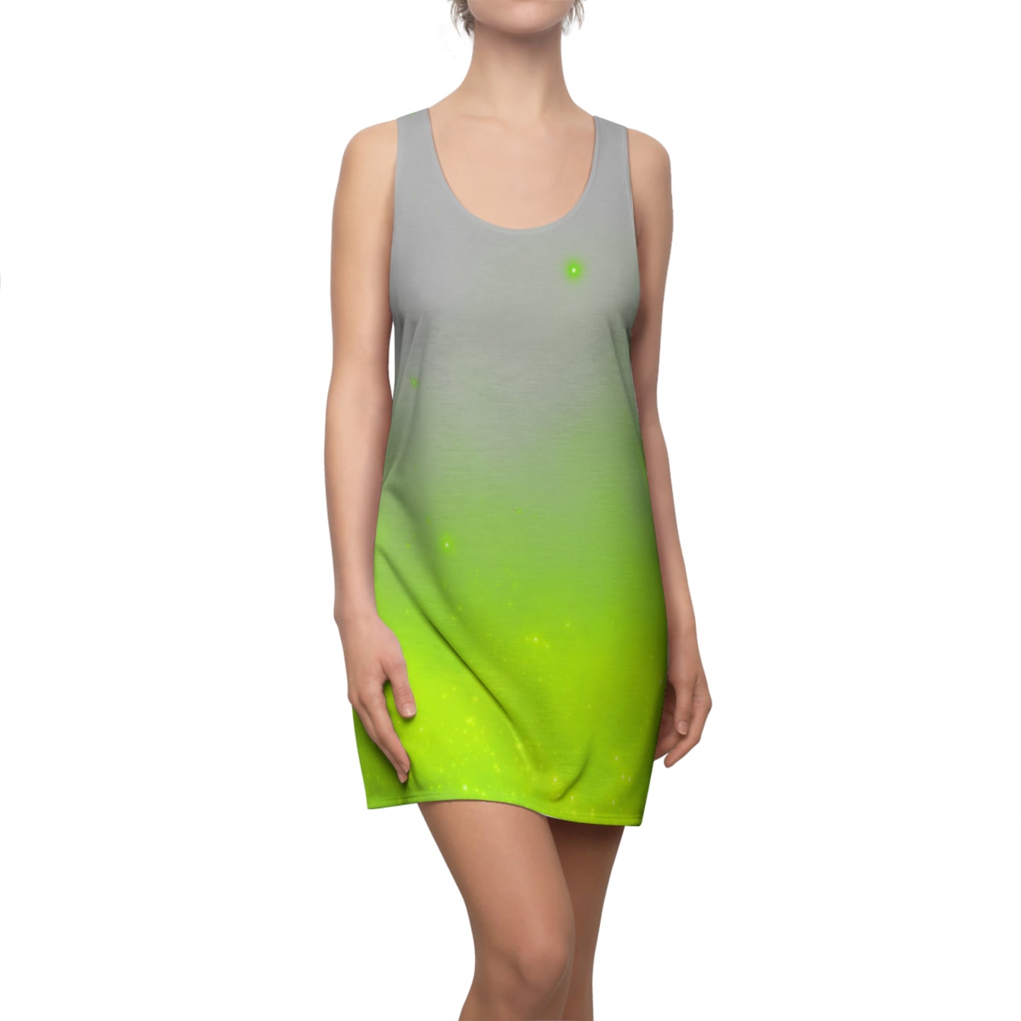 Racerback Kleid mit Grau-Grün Farbverlauf – leicht & sommerlich