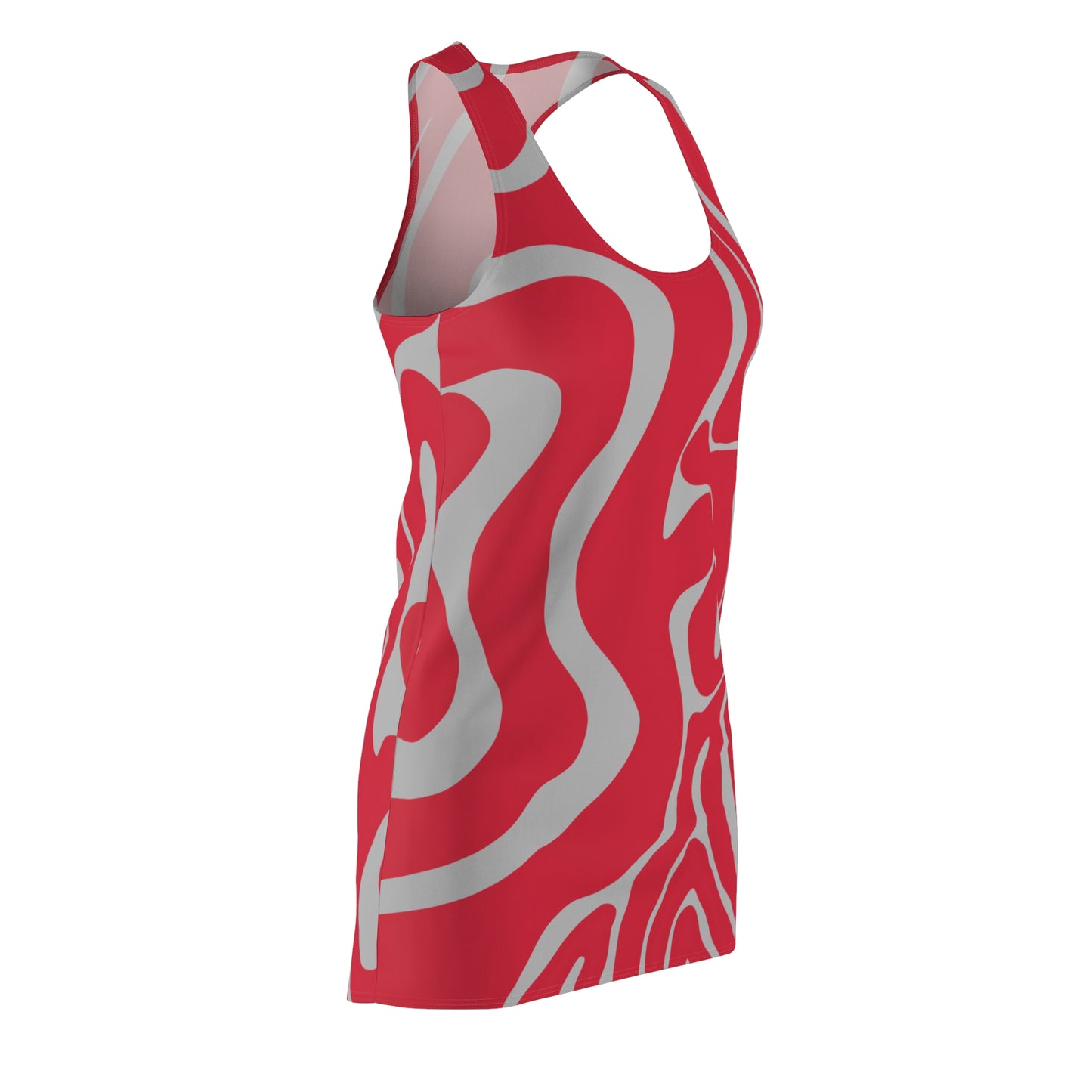 Rot Swirl Racerback Kleid – Abstraktes Sommerkleid