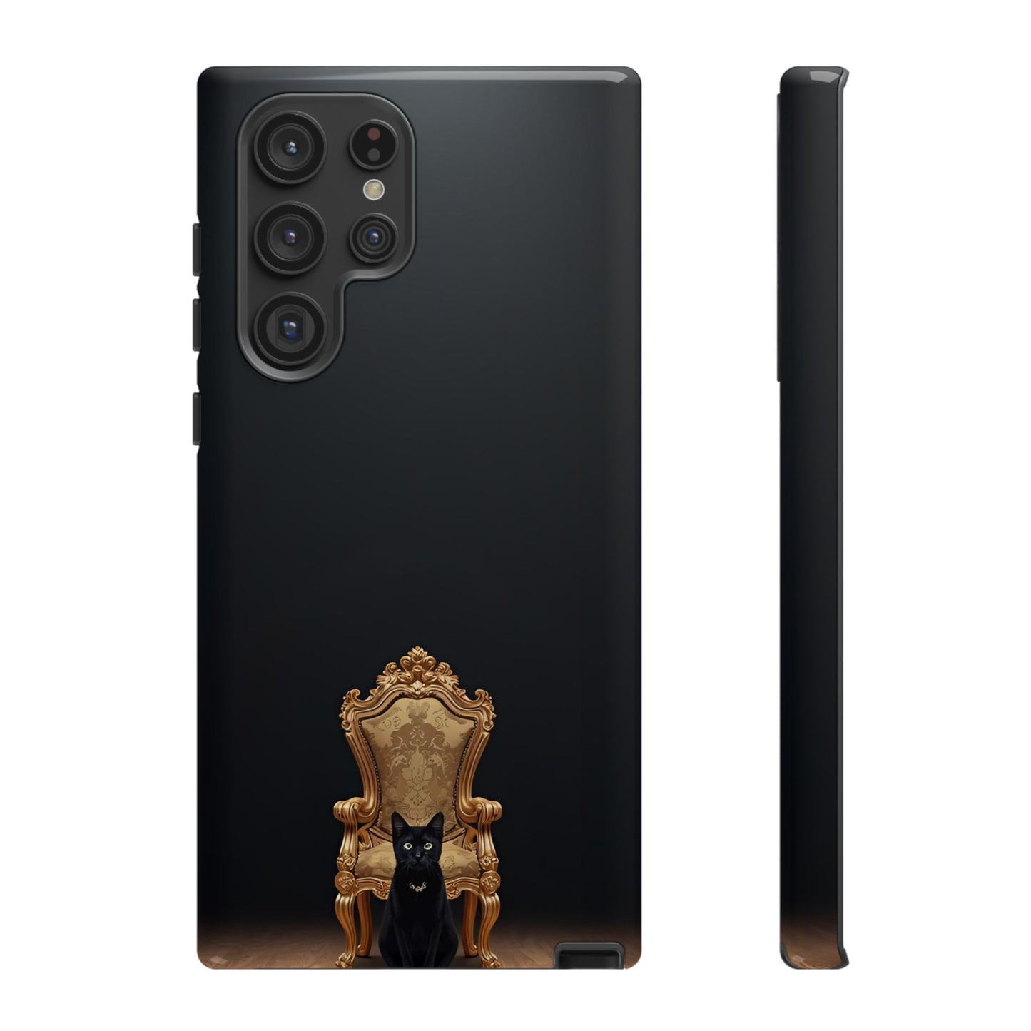 Black Cat on Golden Throne – Premium Phone Case Protective Slim