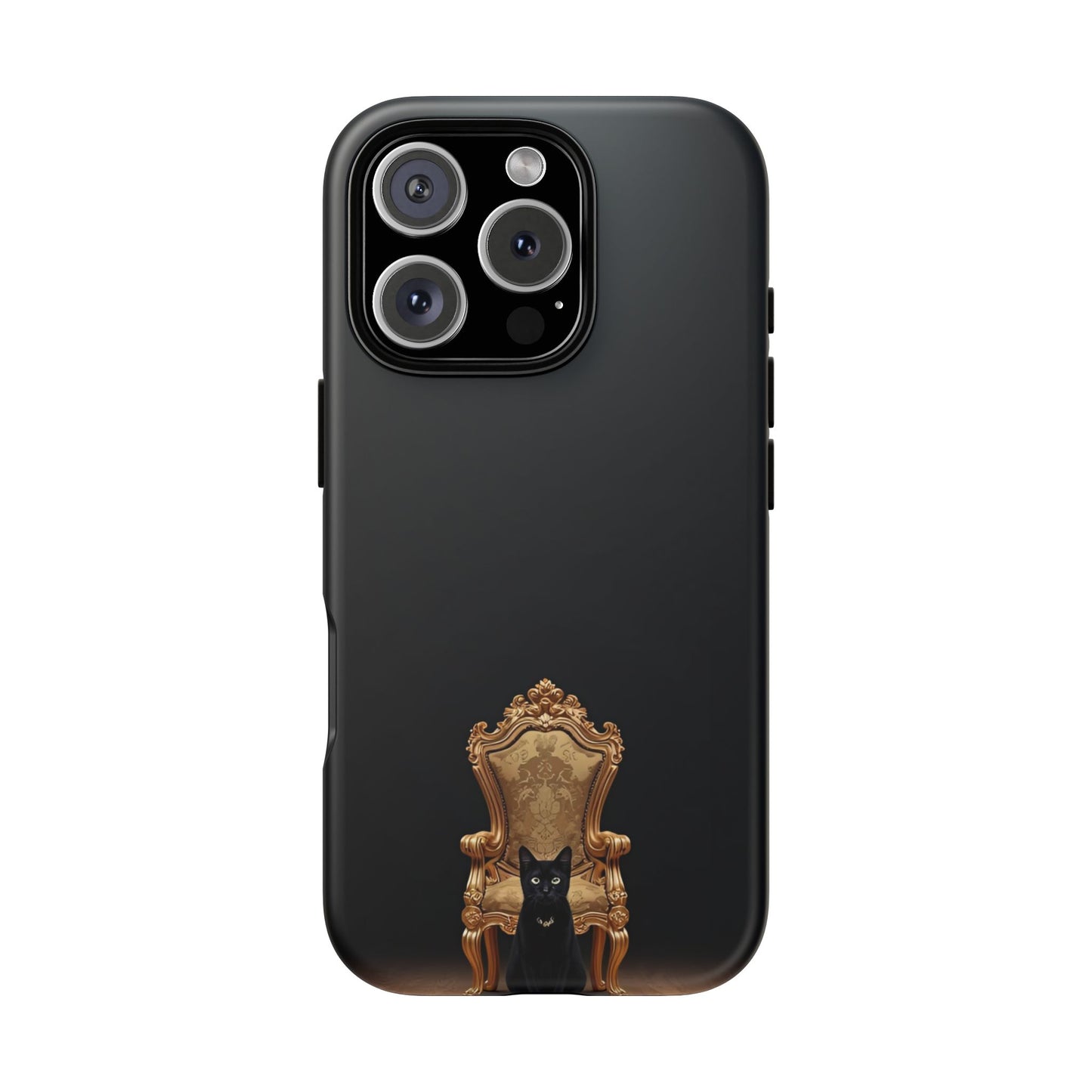 Black Cat on Golden Throne – Premium Phone Case Protective Slim