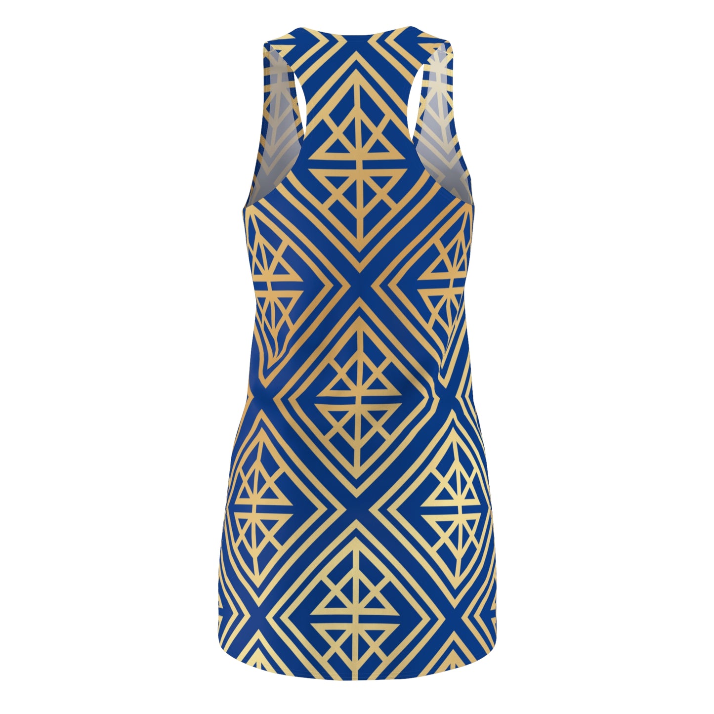 Luxury Racerback Dress mit Geometric Gold Line Muster Mavi