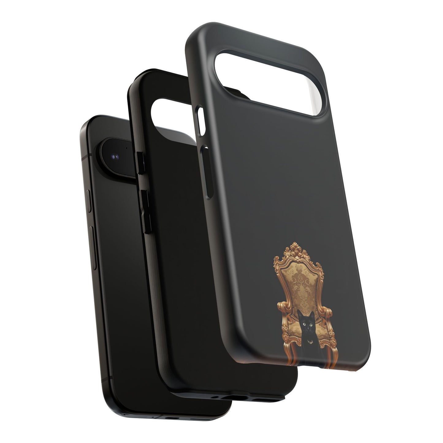 Black Cat on Golden Throne – Premium Phone Case Protective Slim