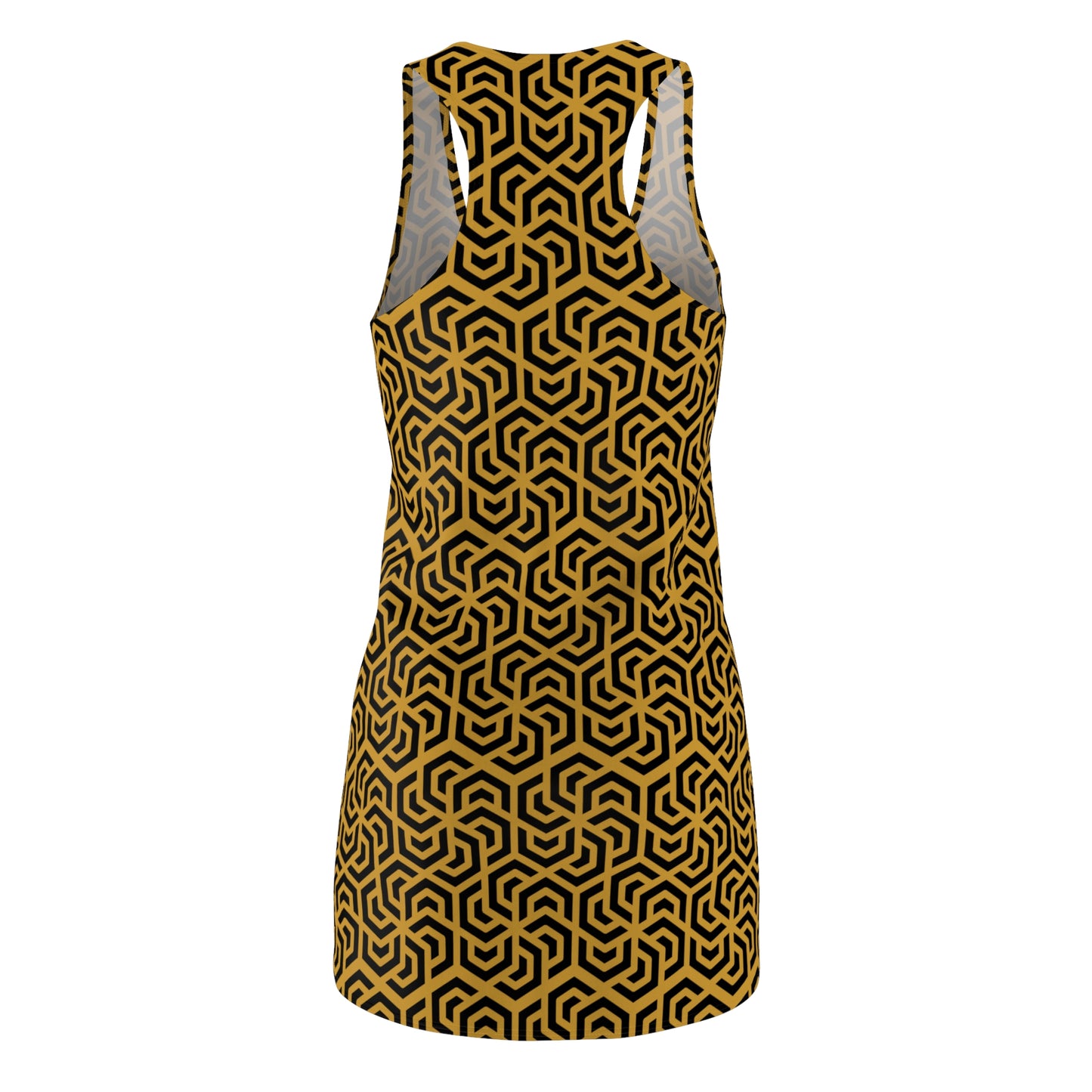 Luxury Racerback Dress mit Modern Geometric Maze Pattern