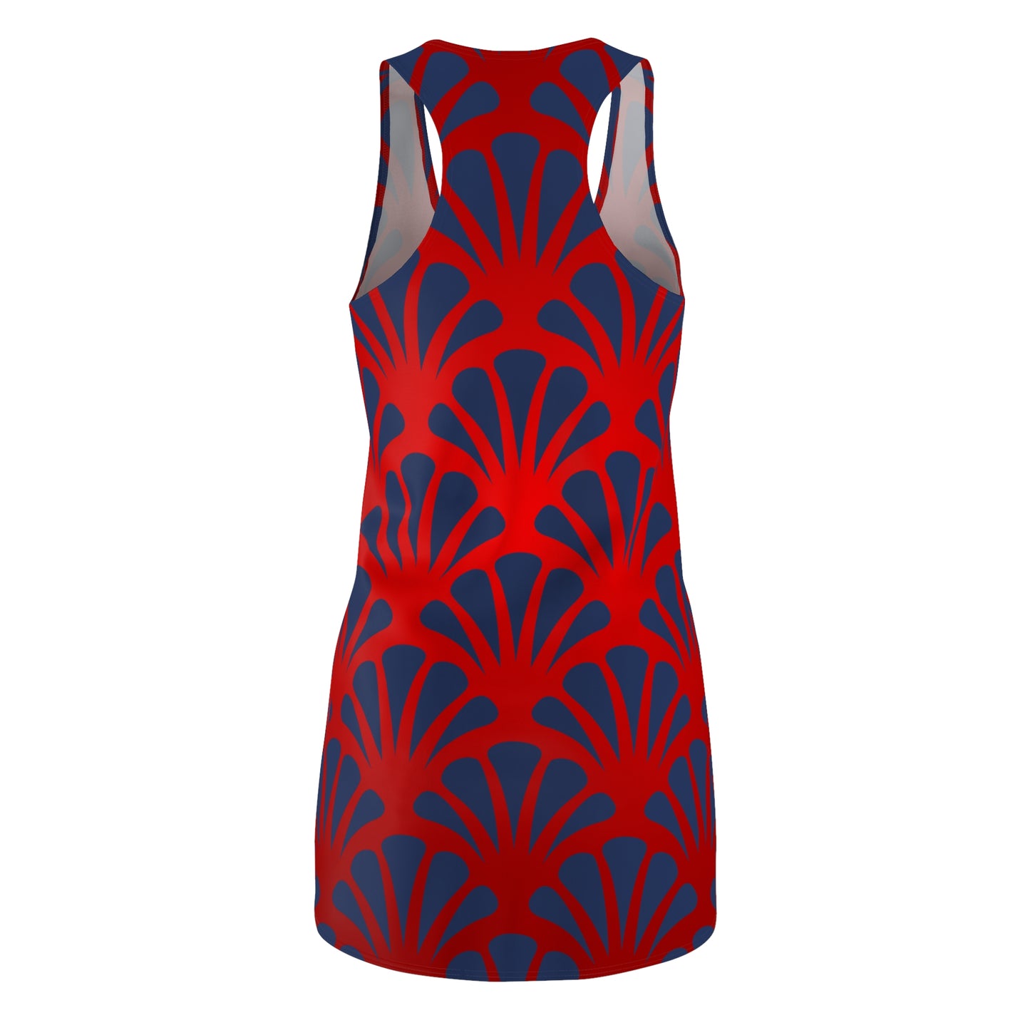 Rot Blau Muster Racerback Kleid – Urlaubs Outfit