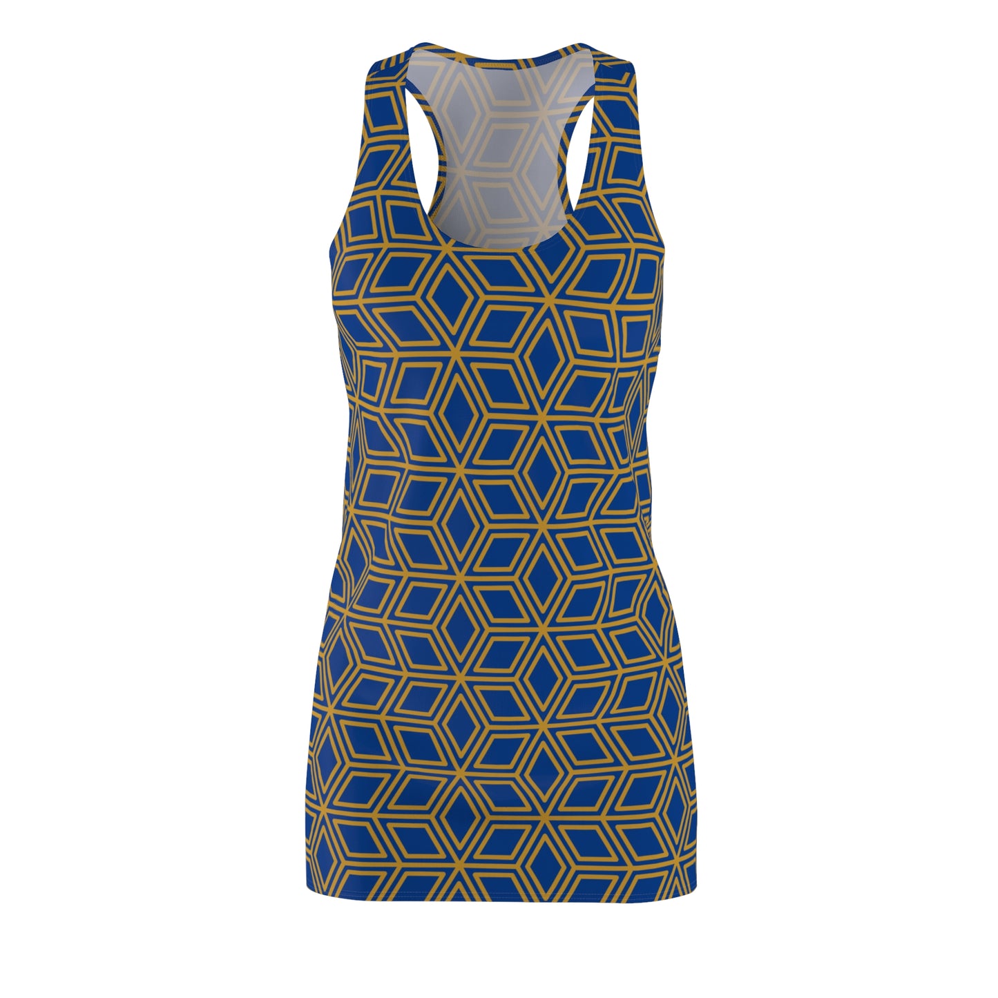 Luxury Racerback Dress mit Geometric Cube Pattern Design
