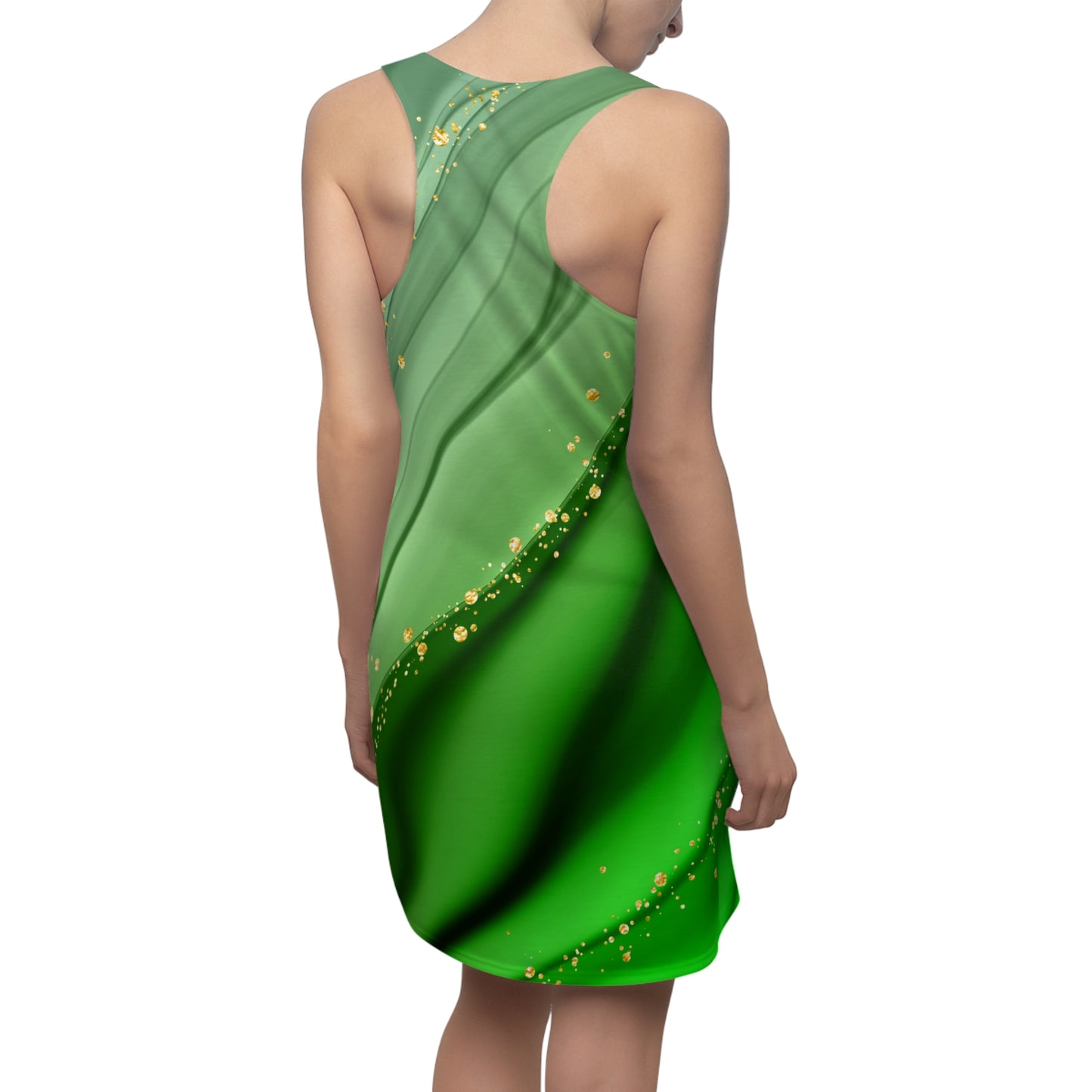 Grün Aquarell Racerback Kleid – Elegantes Sommerkleid