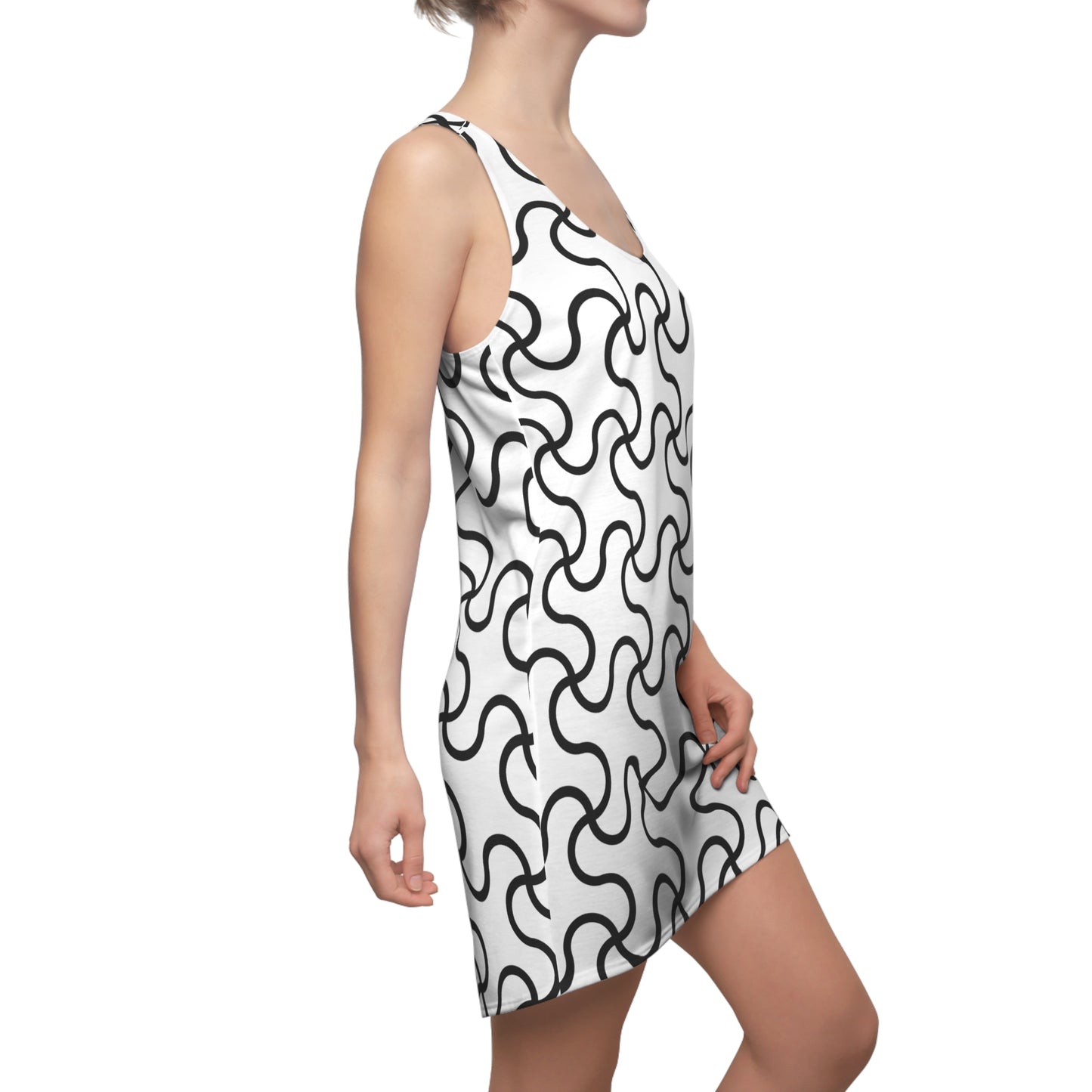 Linienmuster Racerback Kleid – Modernes Sommerkleid