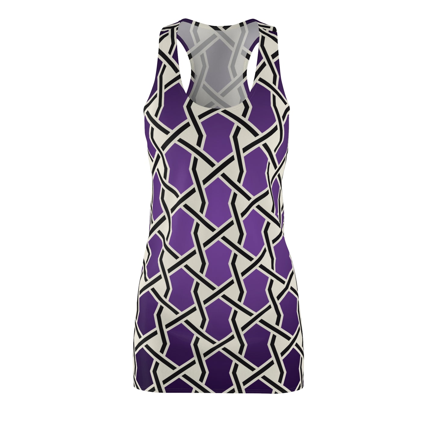 Violettes Racerback Kleid mit geometrischem Muster & Farbverlauf