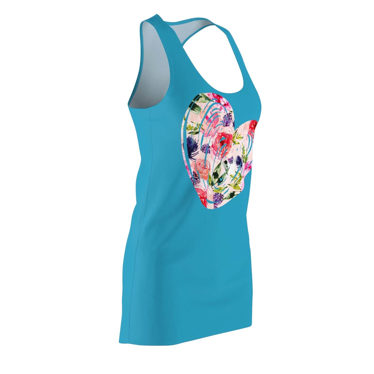 Floral Herz Racerback Kleid – Trendiges Sommerkleid