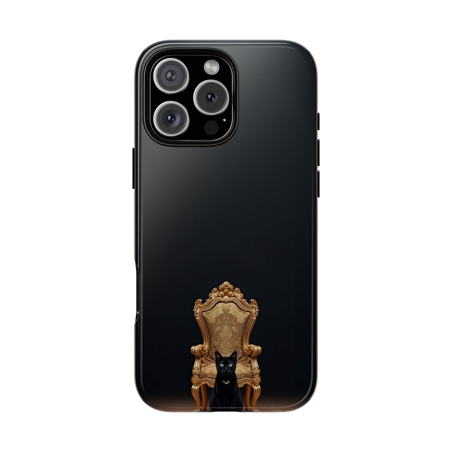 Black Cat on Golden Throne – Premium Phone Case Protective Slim