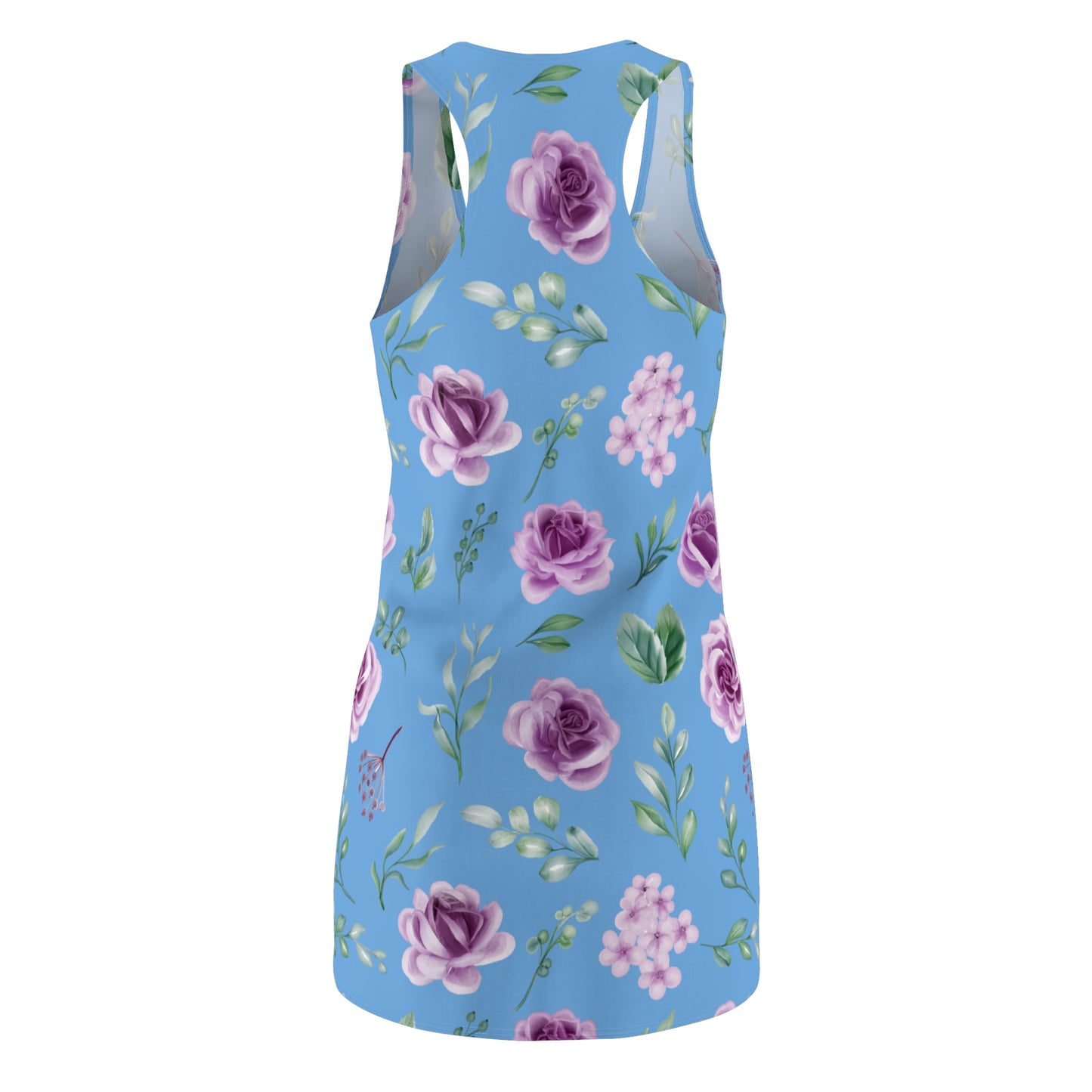 Hellblau Floral Racerback Kleid – Blumenkleid Sommer Damen