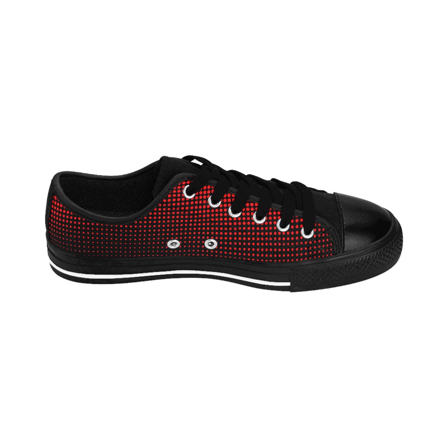 Red Dot Pattern Canvas Sneakers Women Casual Lace-Up Shoes