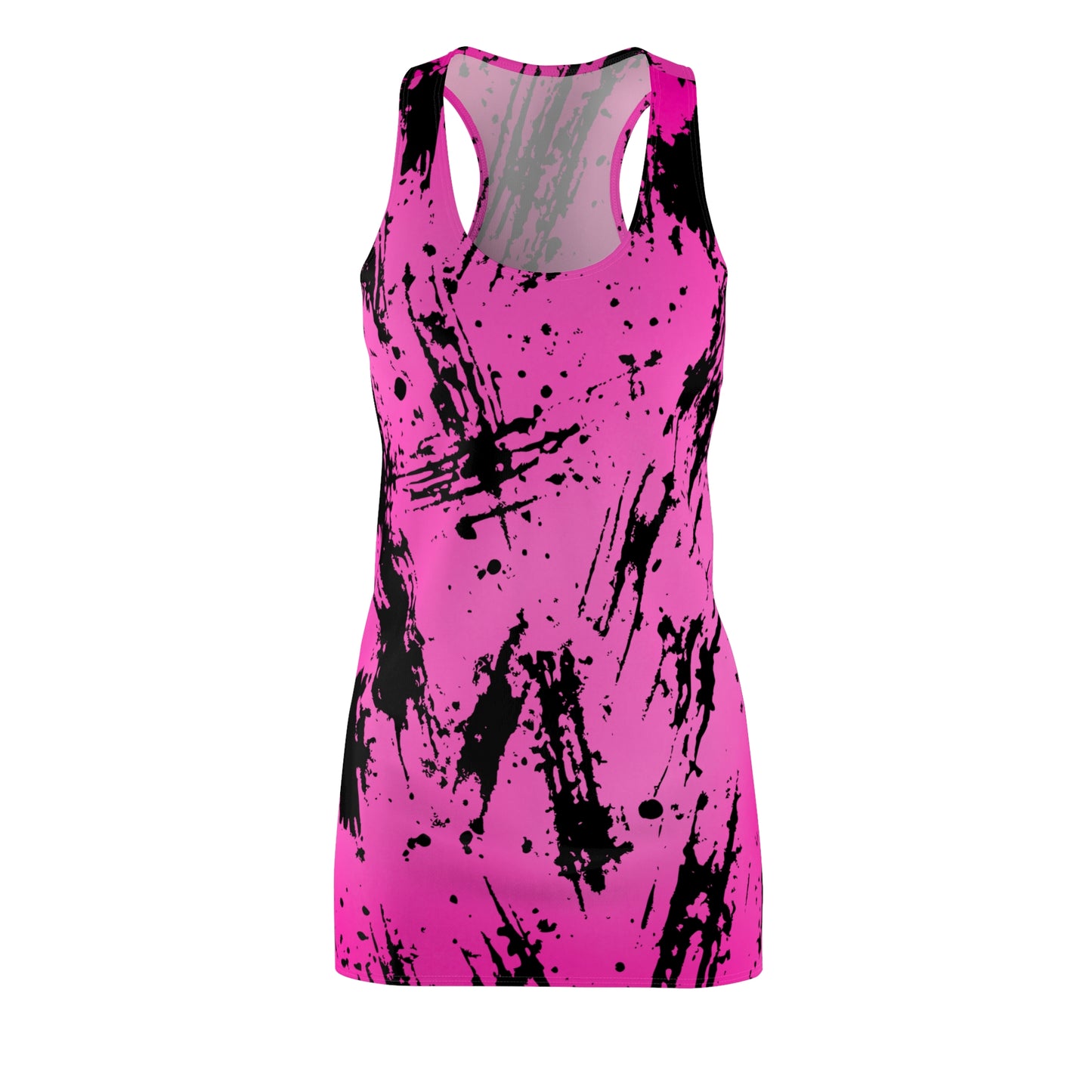 Racerback Kleid mit schwarzem Splash-Muster in Pink mit Farbverlauf