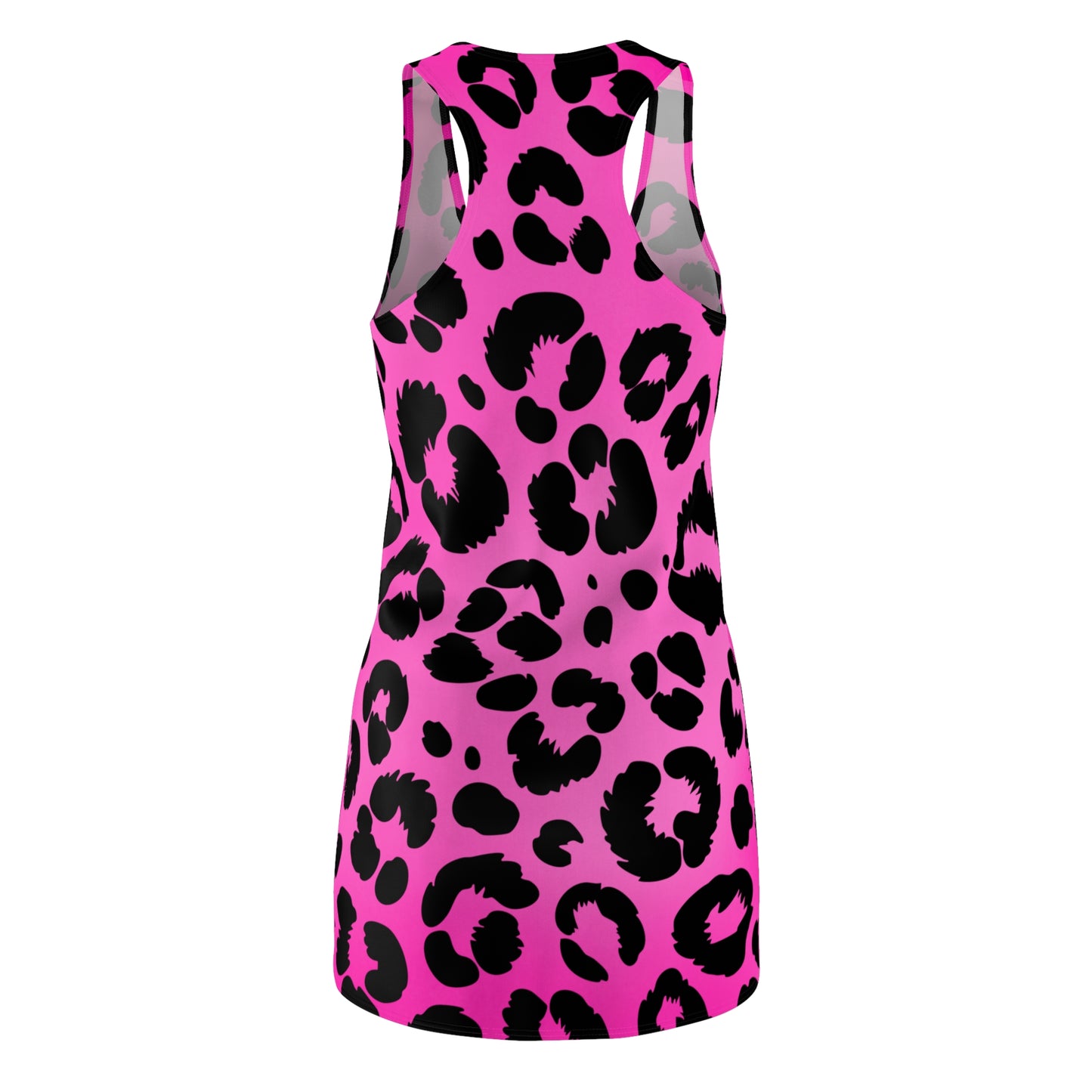 Racerback Damenkleid Sommer – Pinker Farbverlauf im Leo-Look