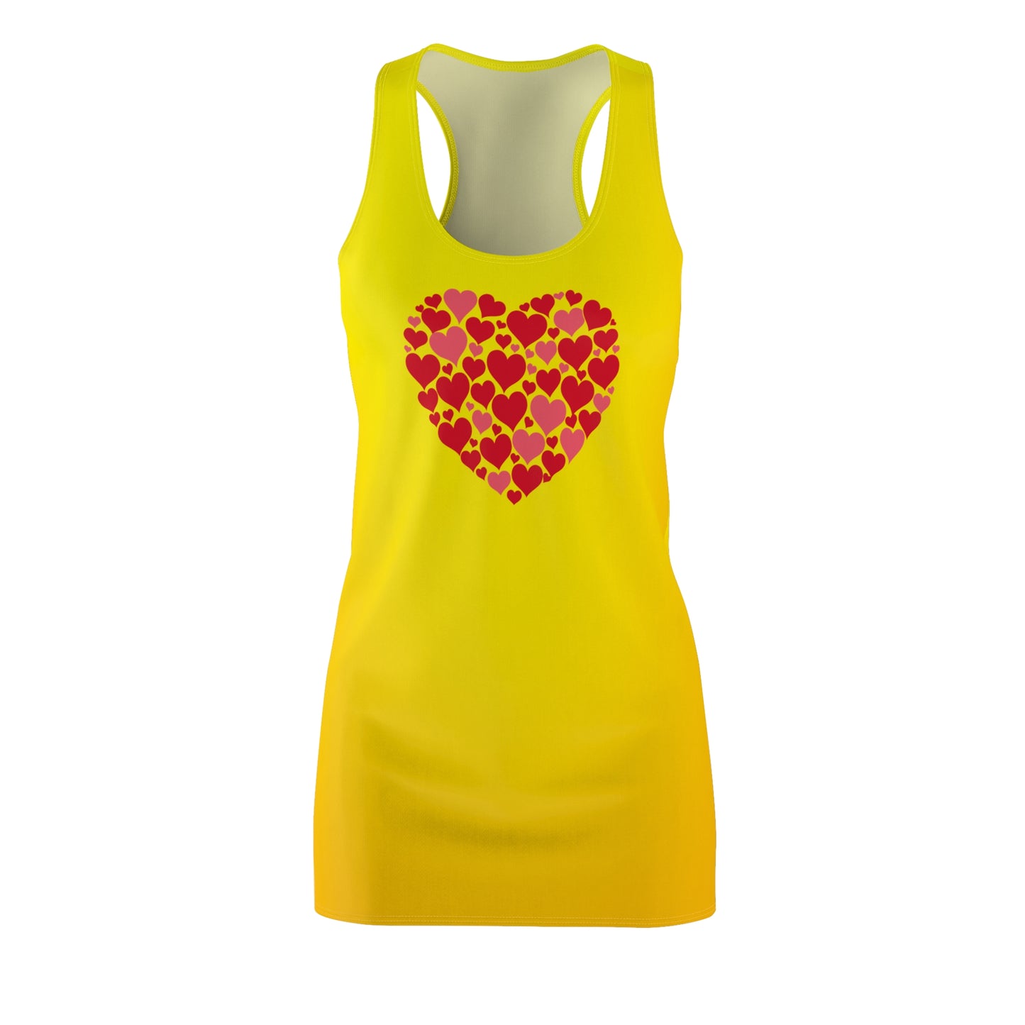 Gelb Herz Racerback Kleid – Verspieltes Sommerkleid