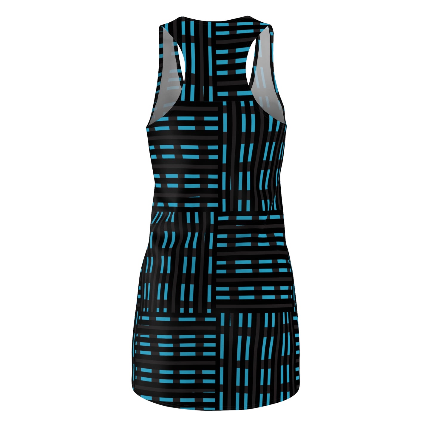 Schwarz Türkis Racerback Kleid – Modernes Sommerkleid