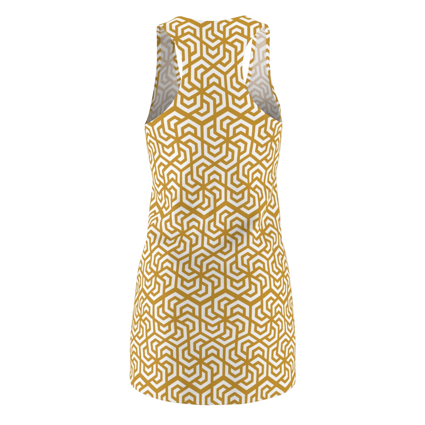 Luxury Racerback Dress mit Modern Geometric Maze Pattern