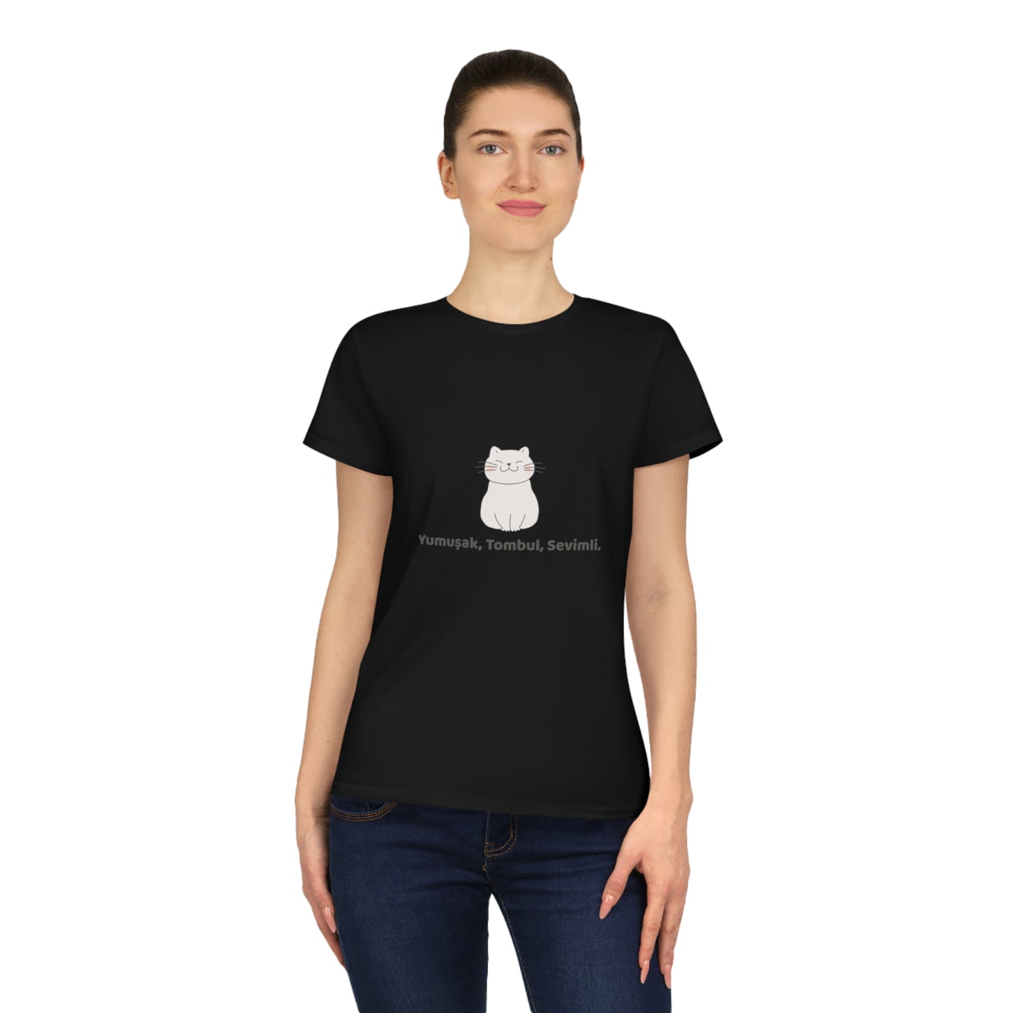 Damen T-Shirt Baumwolle – Katze Motiv, Leicht & Bequem, Casual Outfit