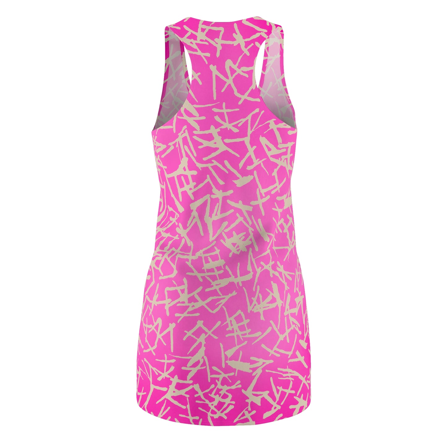 Racerback Damenkleid Sommer – Abstraktes Linienmuster, modern & bequem