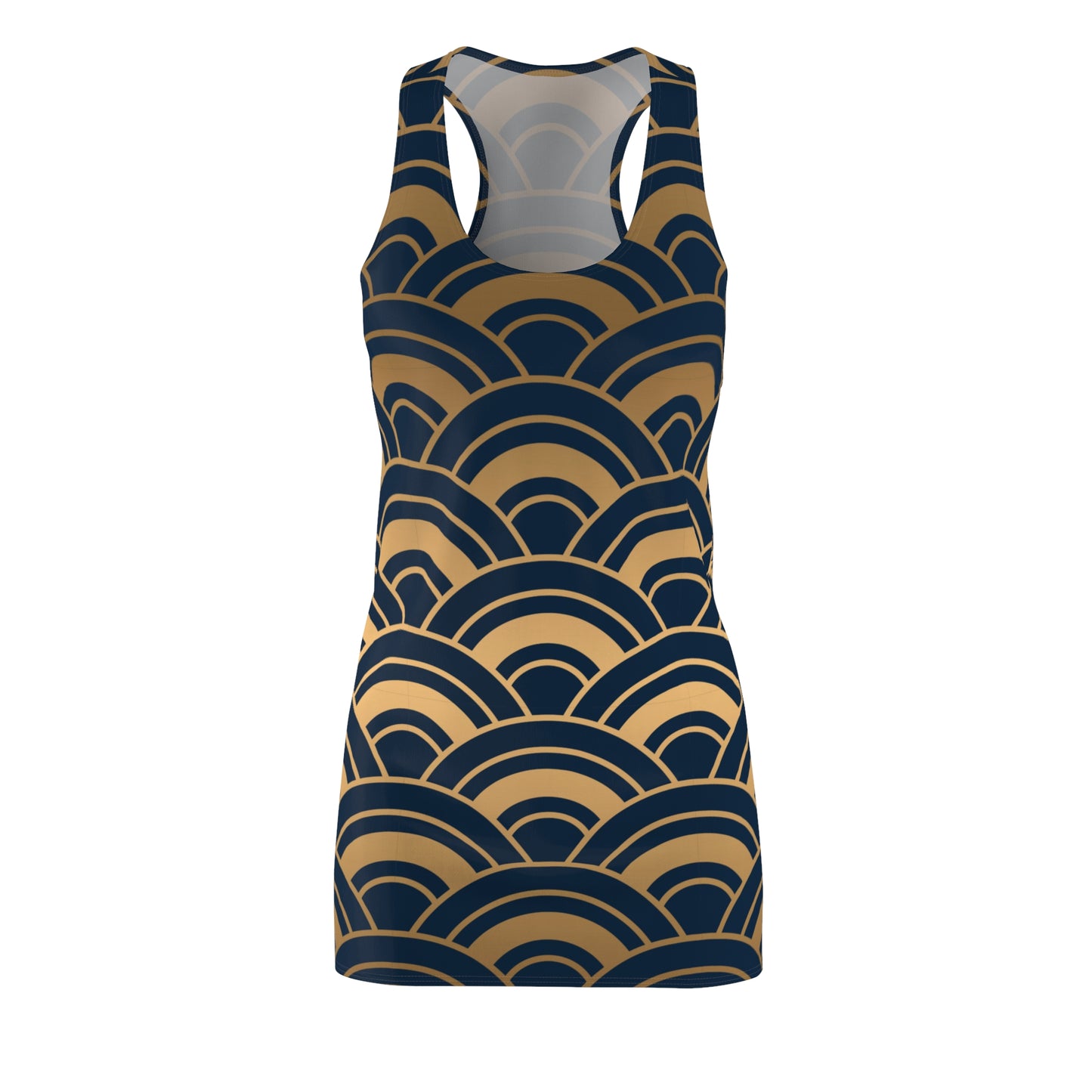 Art Deco Racerback Kleid | Geometrisches Wellenmuster