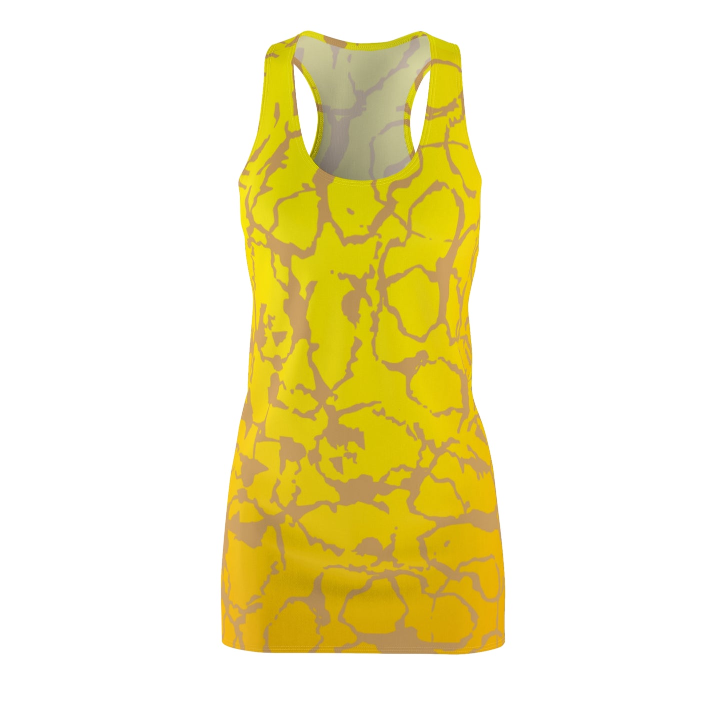 Racerback Kleid Gelb Gold mit abstraktem Muster & sanftem Farbverlauf