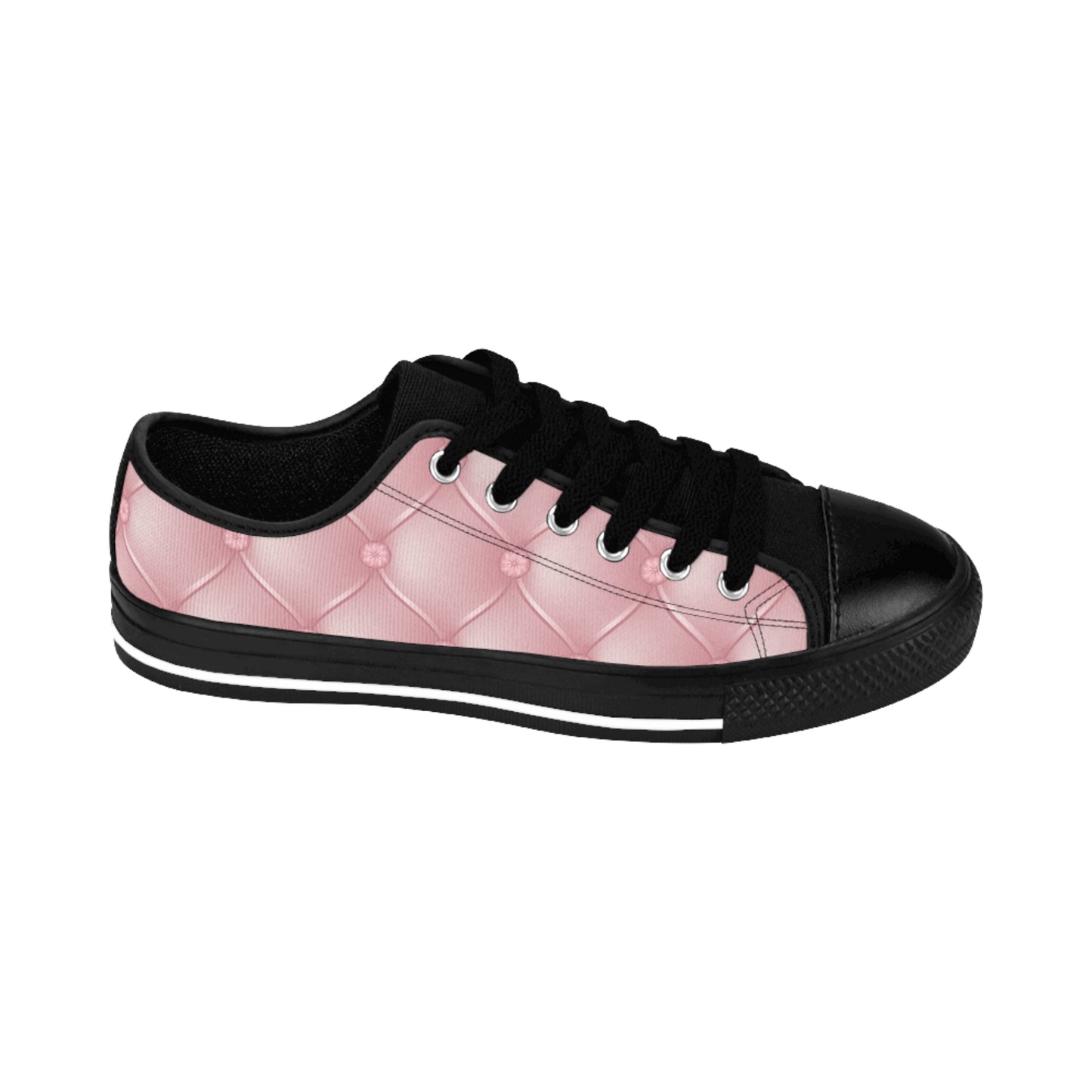 Damen Sneaker Rosa Steppmuster | Canvas Low Top Streetwear Schuhe