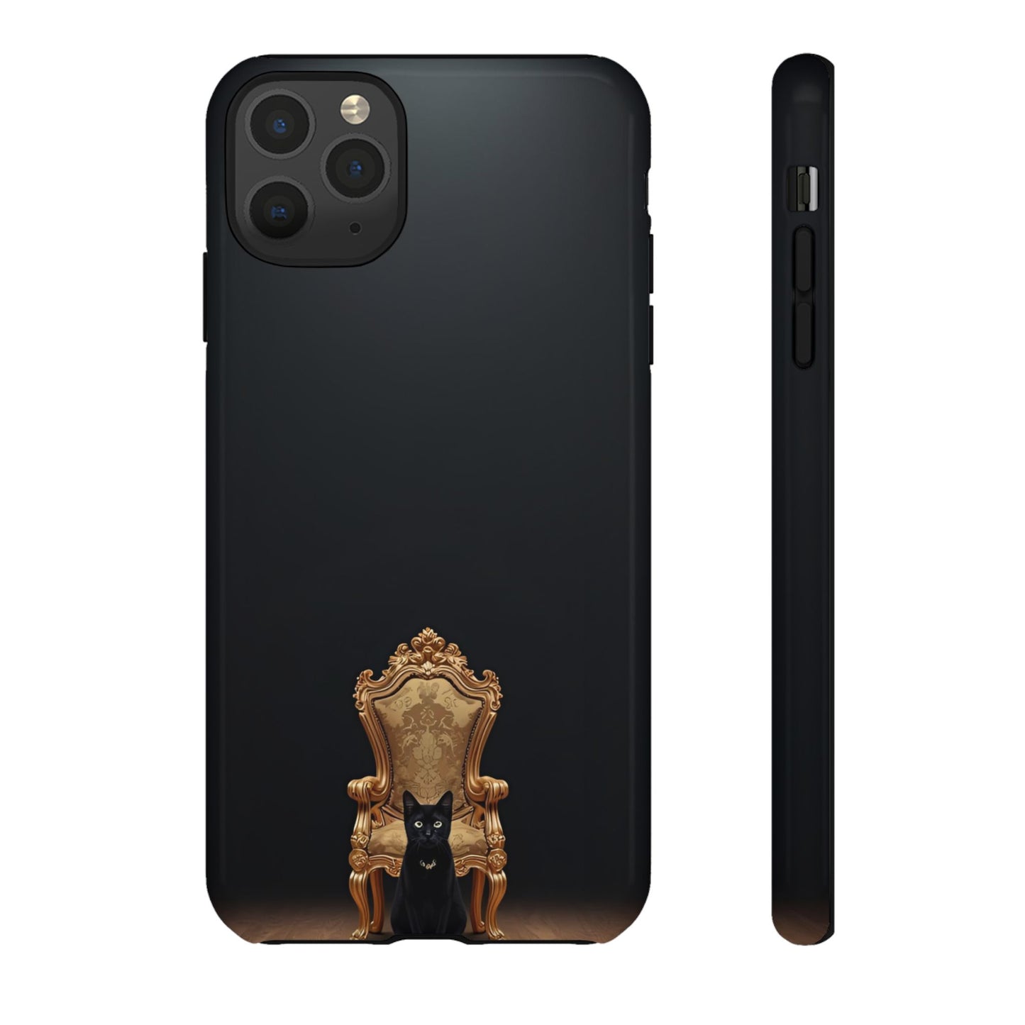 Black Cat on Golden Throne – Premium Phone Case Protective Slim