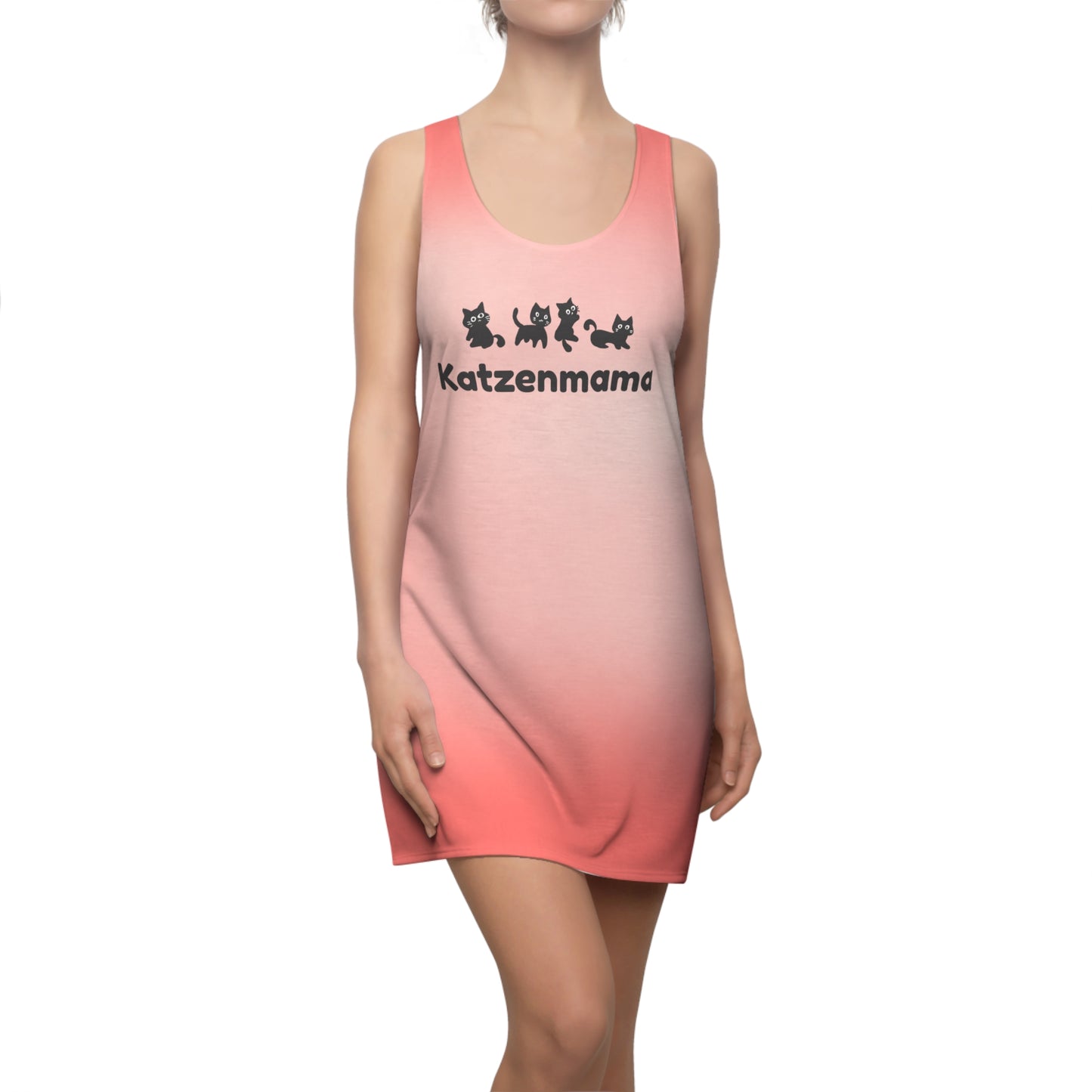 Katzenmama Racerback Kleid – Süßes Katzenmotiv