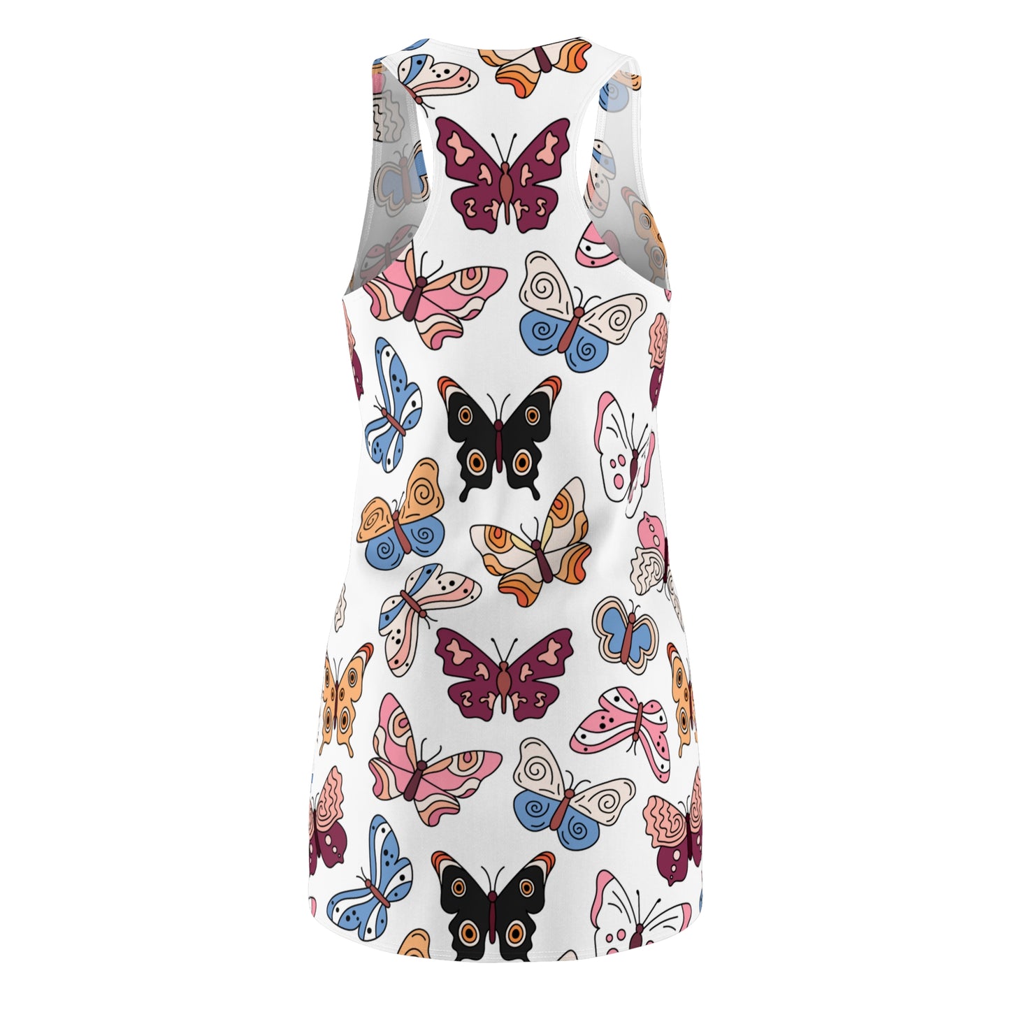 Racerback Kleid Damen mit buntem Schmetterlingsmuster