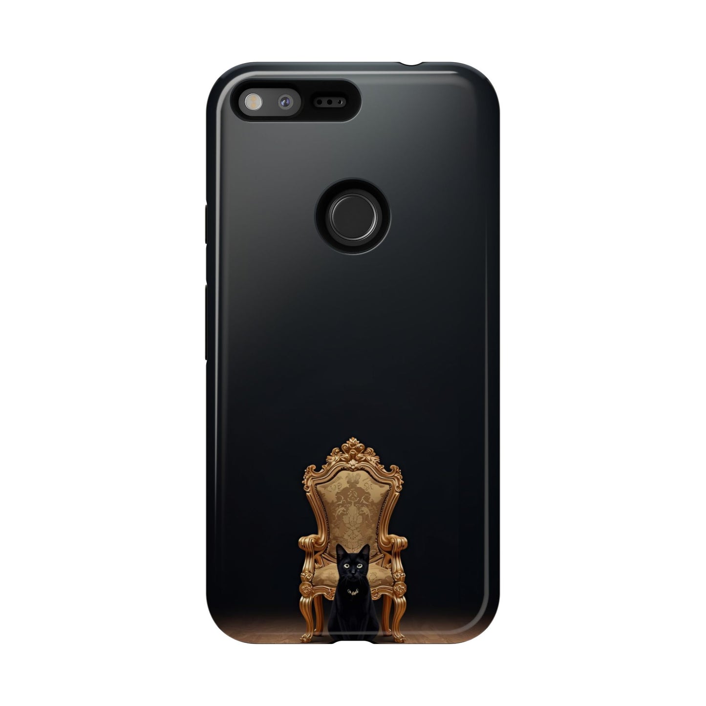 Black Cat on Golden Throne – Premium Phone Case Protective Slim