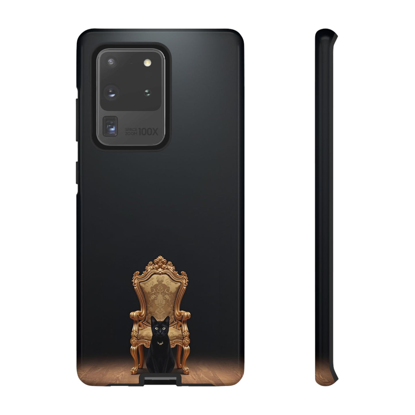 Black Cat on Golden Throne – Premium Phone Case Protective Slim