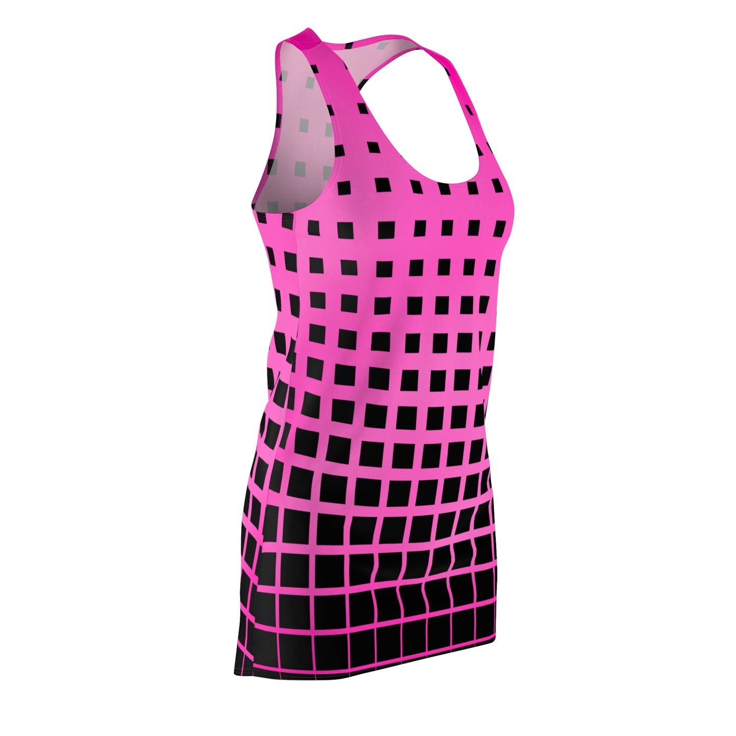 Racerback Kleid mit geometrischem Rastermuster in Pink mit Farbverlauf