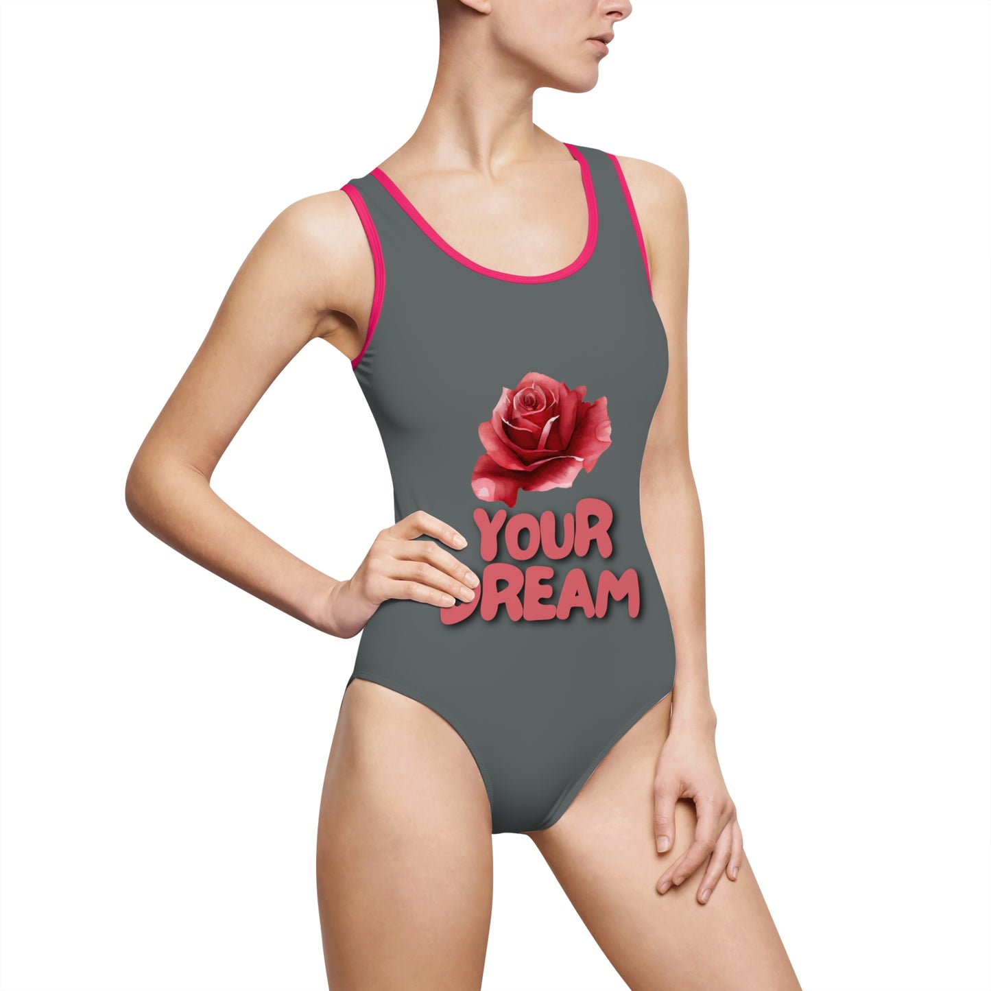 Damen Badeanzug Einteiler Your Dream Rosenmotiv AOP