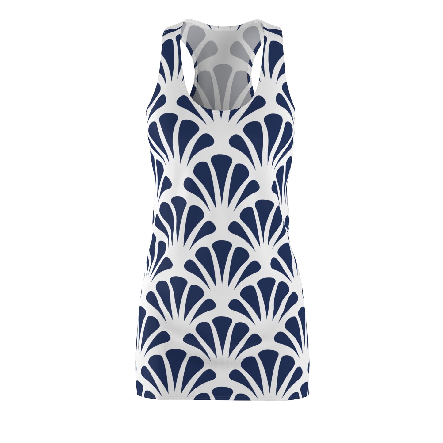 Damen Kleid Navy Muster Racerback Sommer Strand Casual