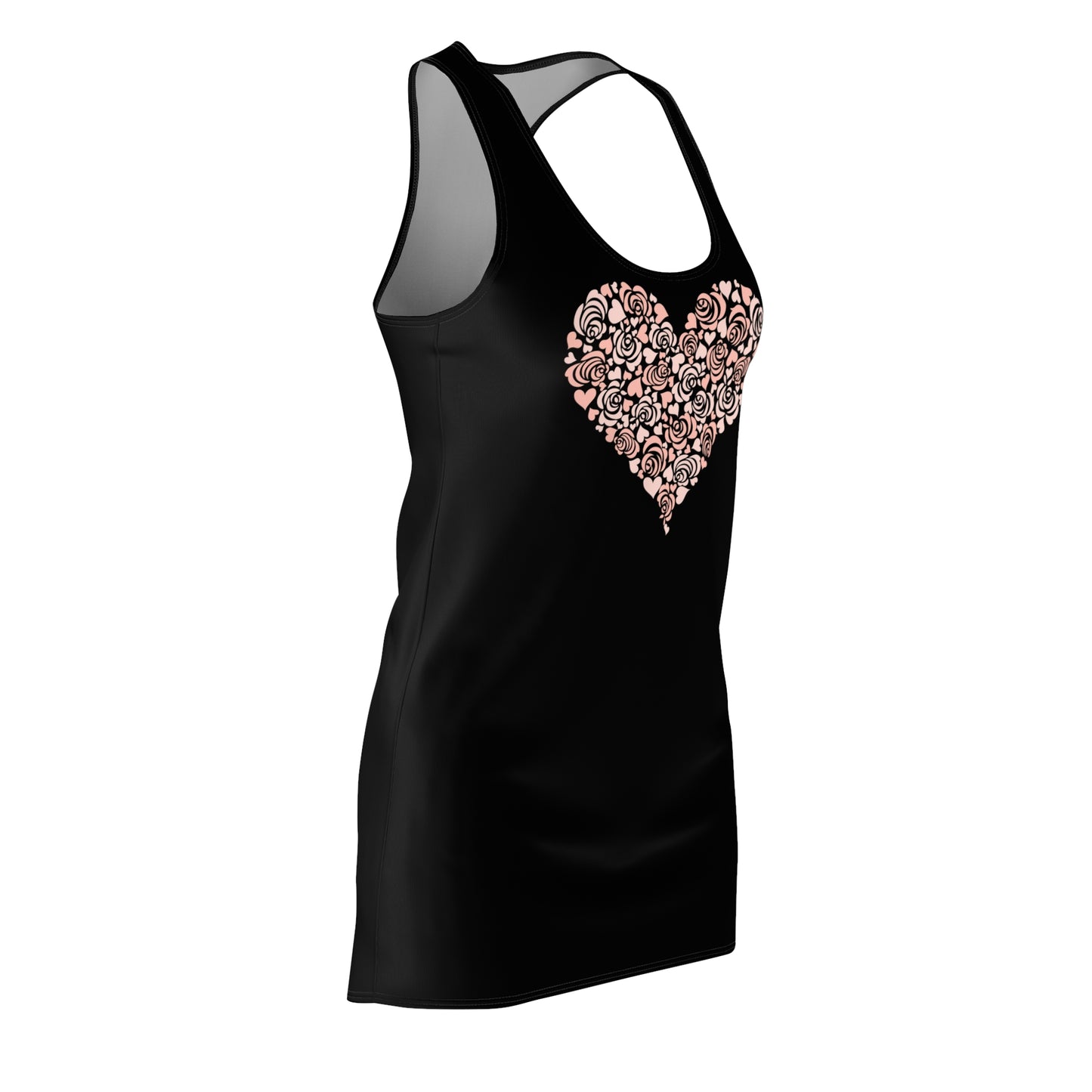 Floral Heart Kleid Racerback Romantisches Sommerkleid