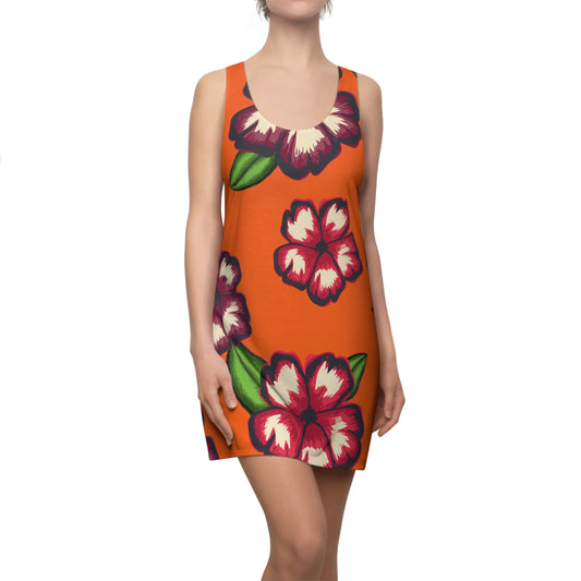 Oranges Hibiskus Racerback Kleid – Stylishes Sommerkleid