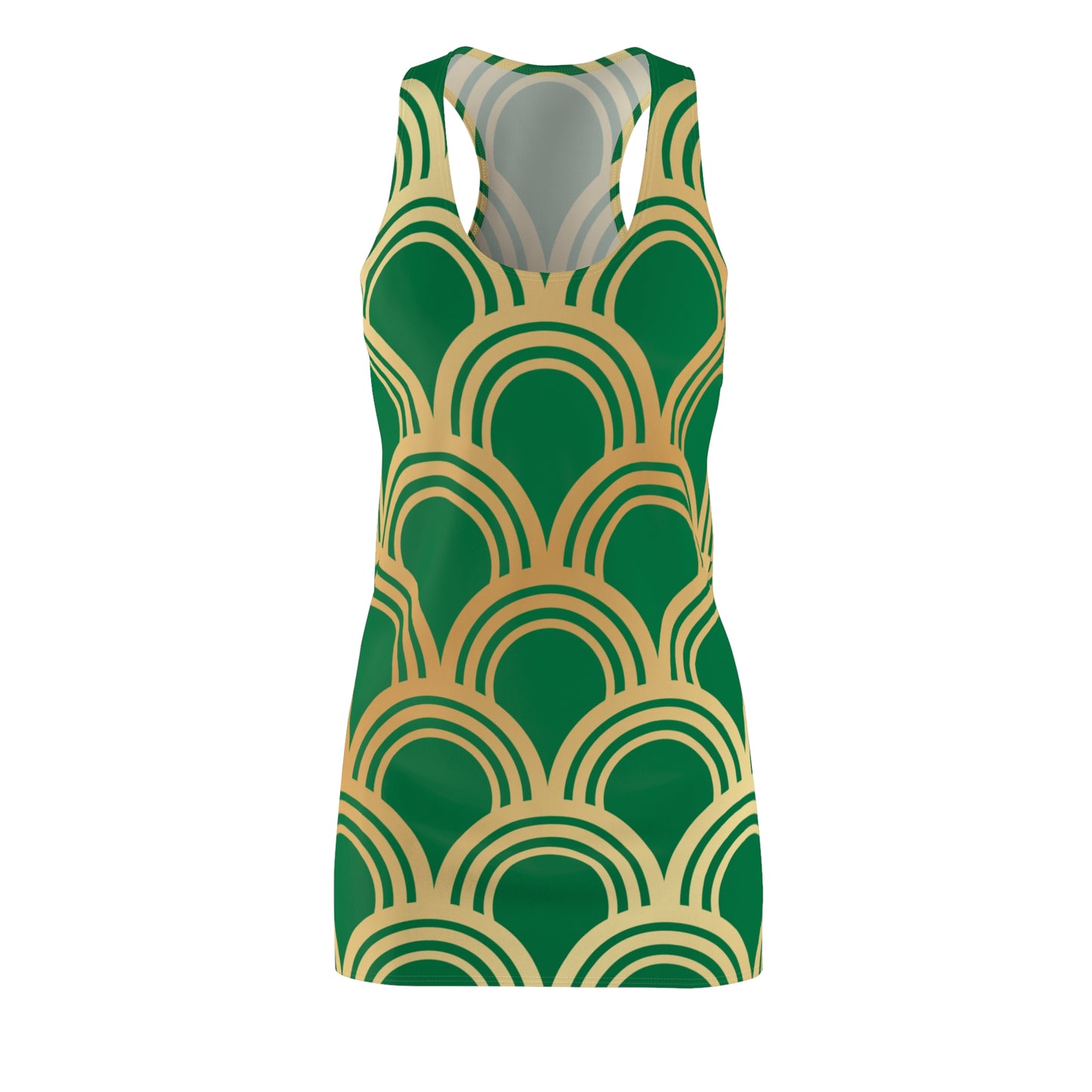 Luxury Racerback Dress mit Art Deco Bogen Muster Yeşil