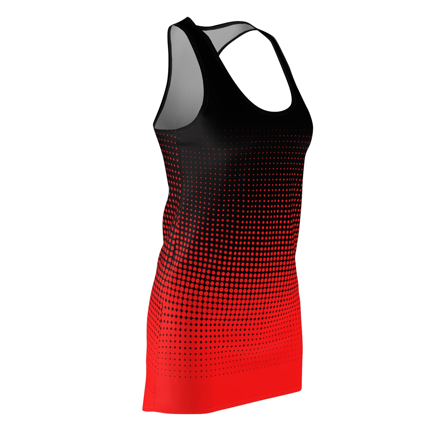 Racerback Kleid Schwarz Rot Farbverlauf mit Punkte Design