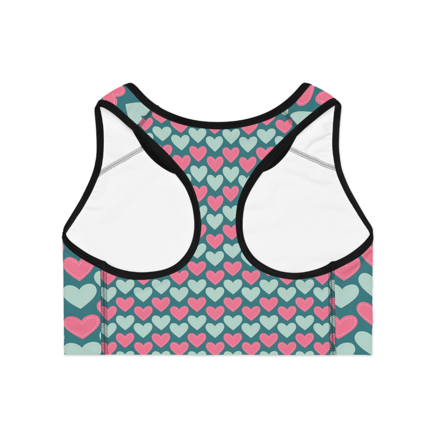 Damen Sport BH Herz Muster Atmungsaktiv Fitness Yoga Lauf Top