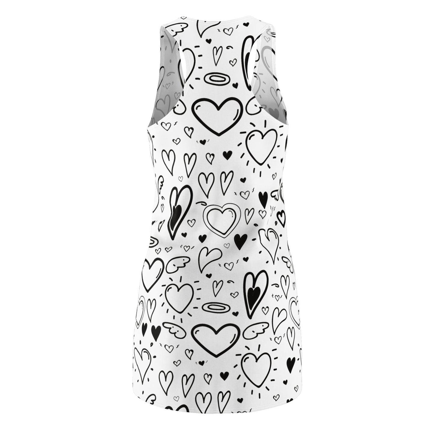 Herz Allover Racerback Kleid – Verspieltes Sommerkleid