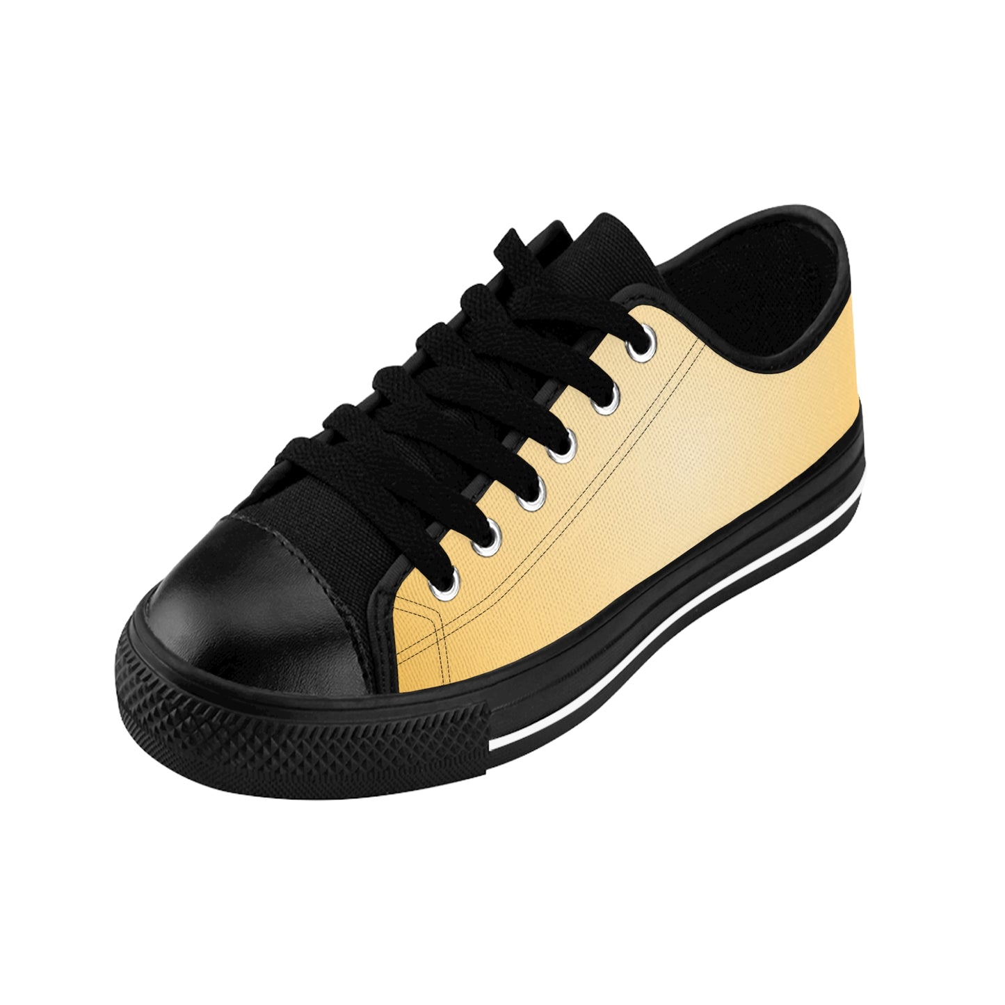 Yellow Gradient Canvas Sneakers Women Casual Lace-Up Shoes