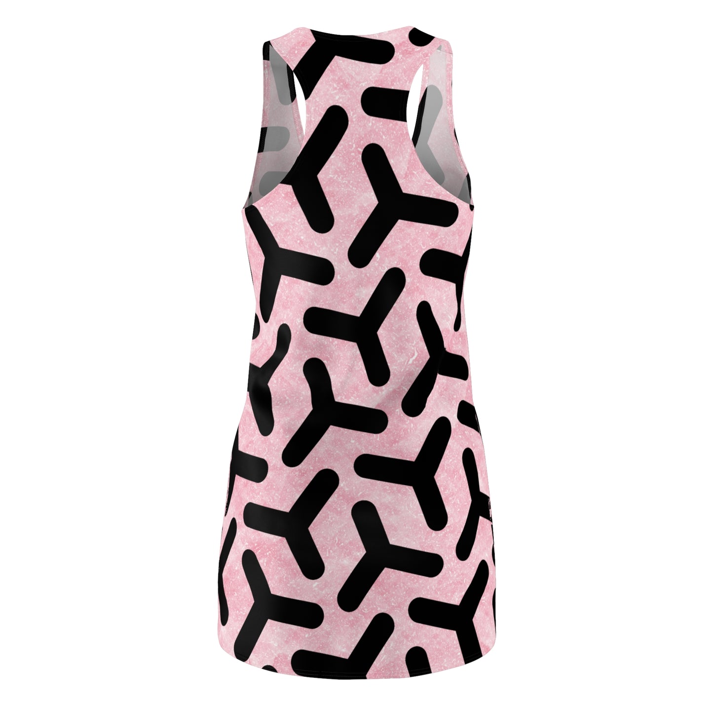 Rosa Racerback Kleid – Modernes Sommerkleid mit abstraktem Muster