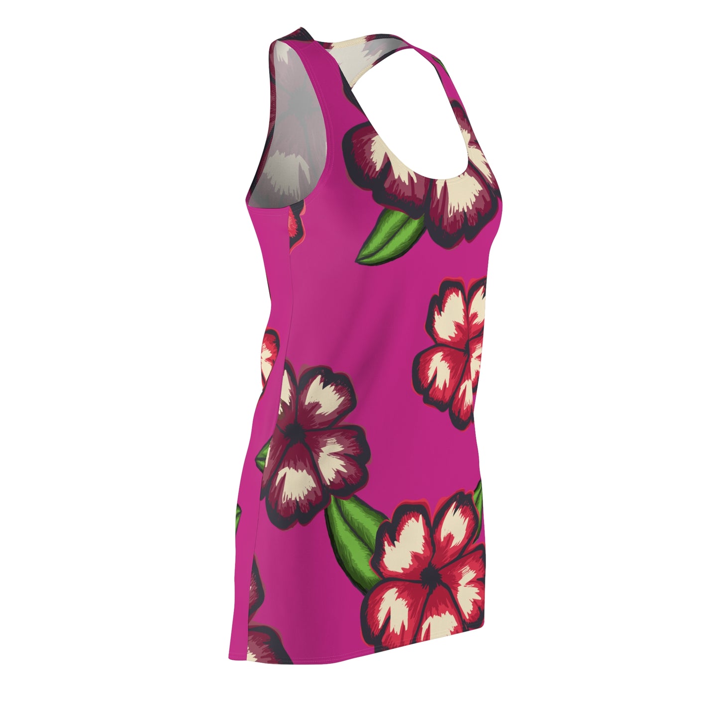 Pinkes Hibiskus Racerback Kleid – Stylishes Sommerkleid