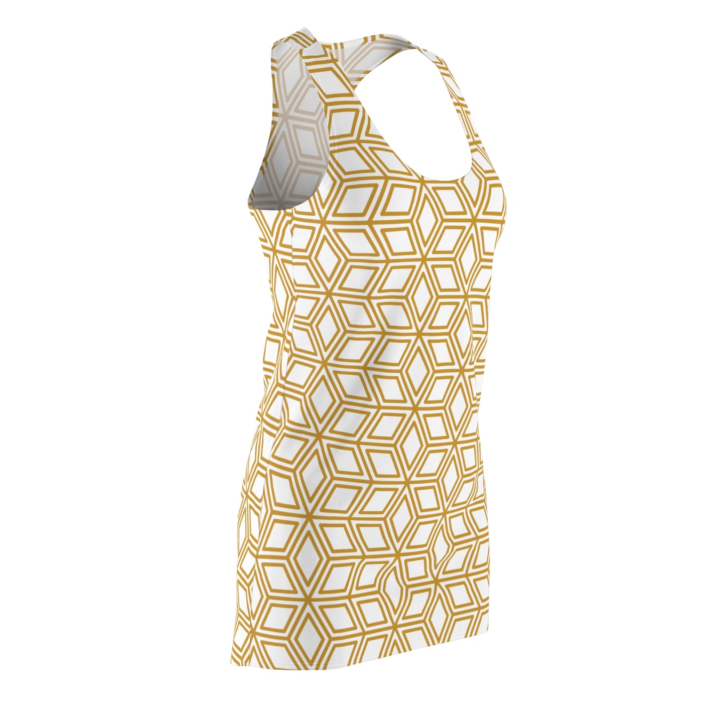 Luxury Racerback Dress mit Geometric Cube Pattern Design
